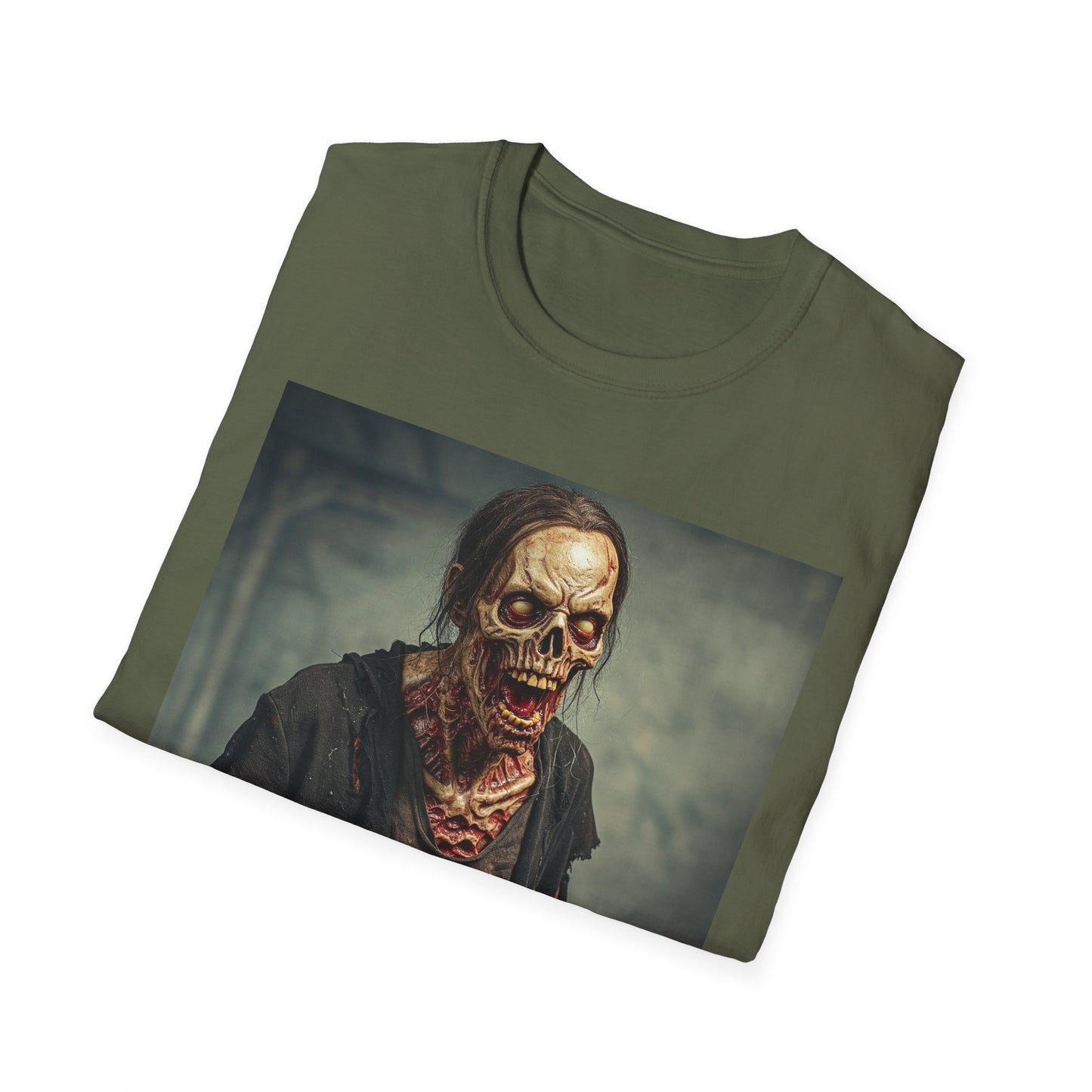 Apocalyptic Portrait Tee, bold, decaying zombie graphic