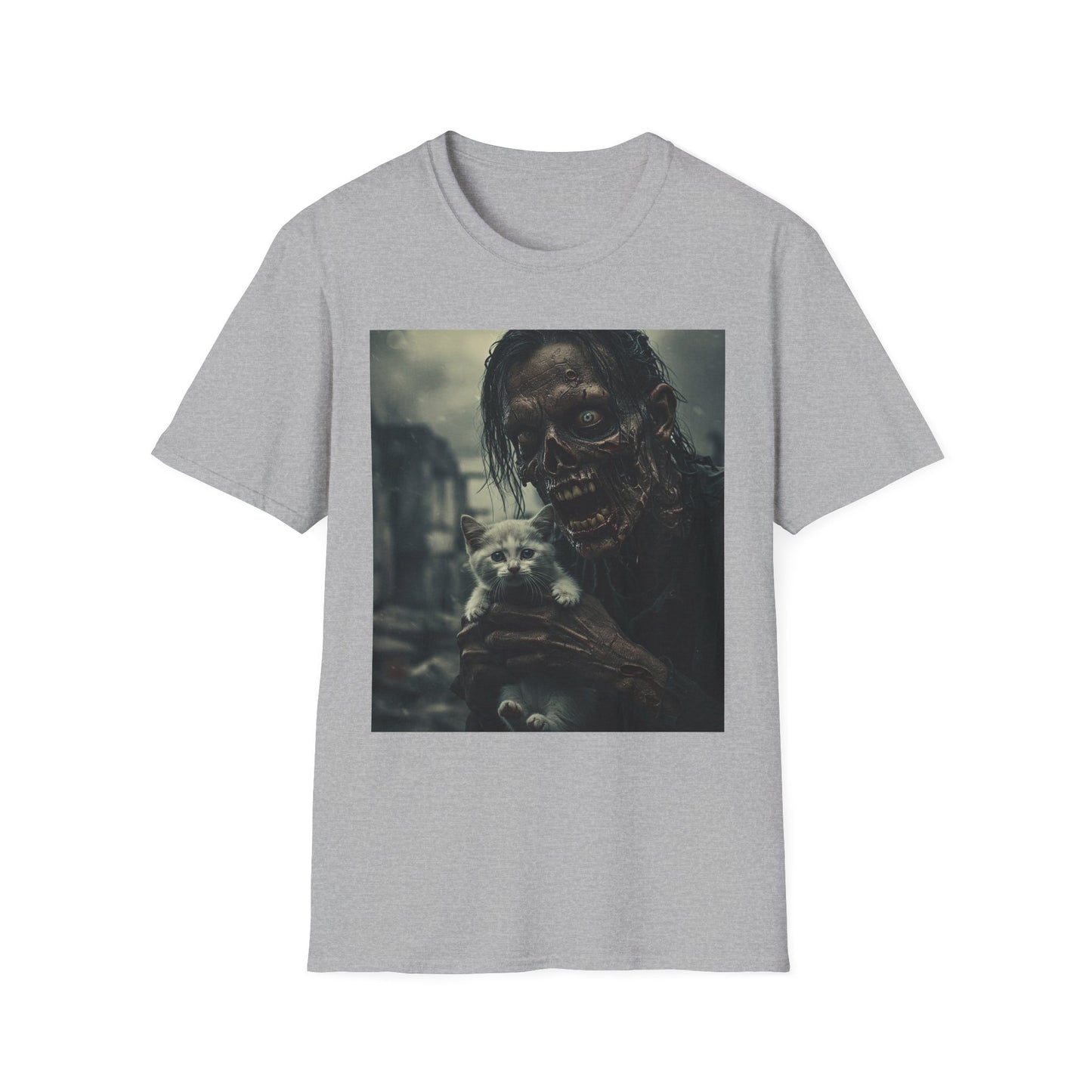 Apocalyptic Portrait Tee, bold, decaying zombie graphic