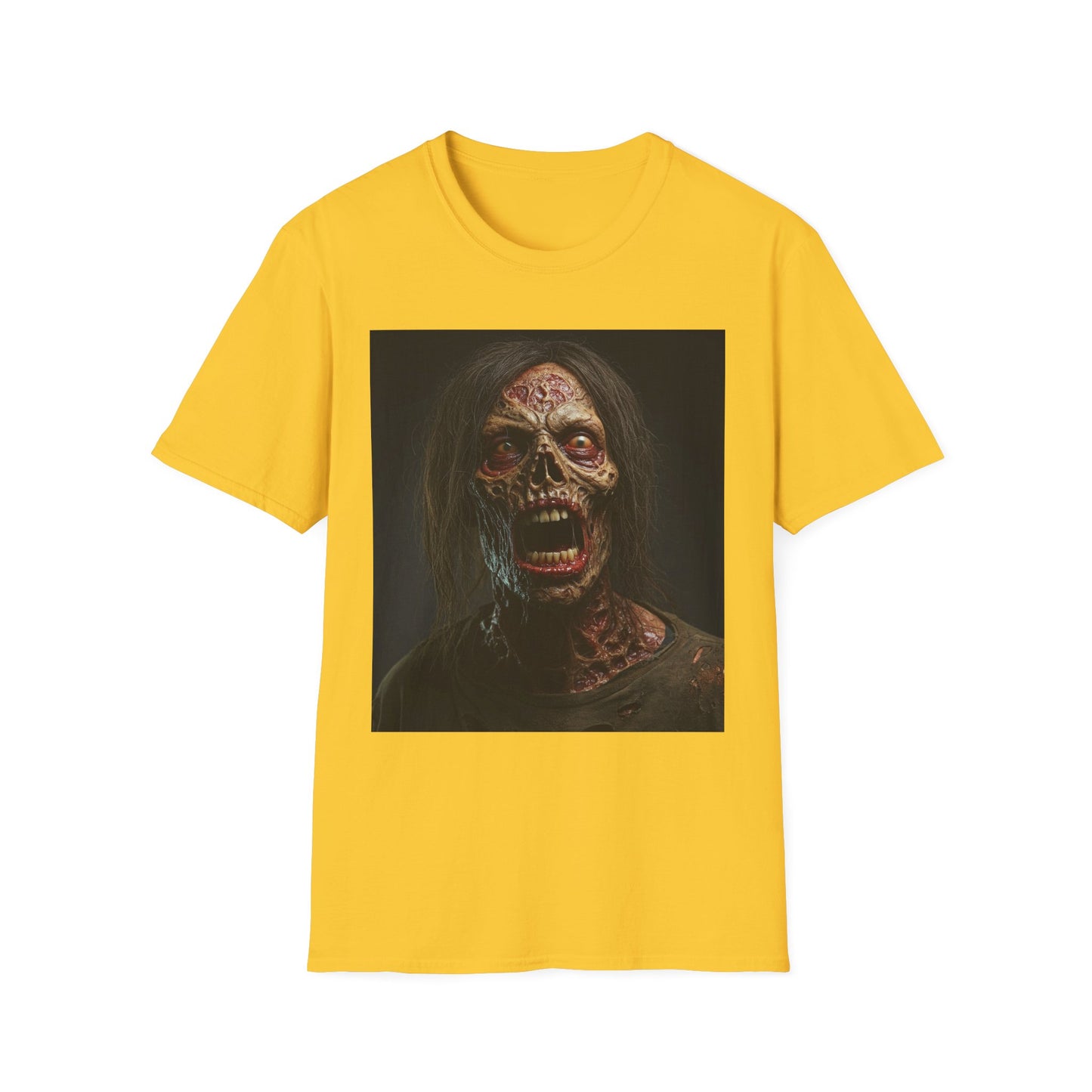 Apocalyptic Portrait Tee, bold, decaying zombie graphic