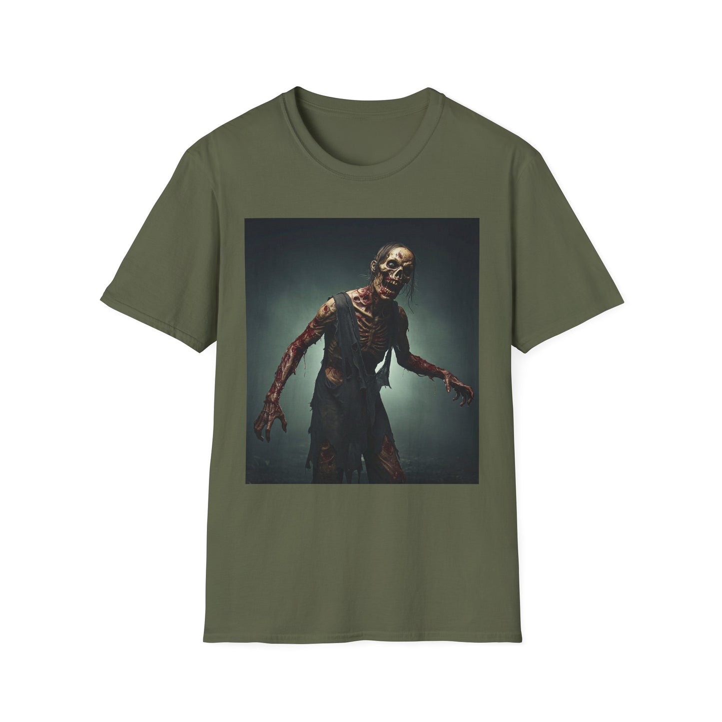 Apocalyptic Portrait Tee, bold, decaying zombie graphic