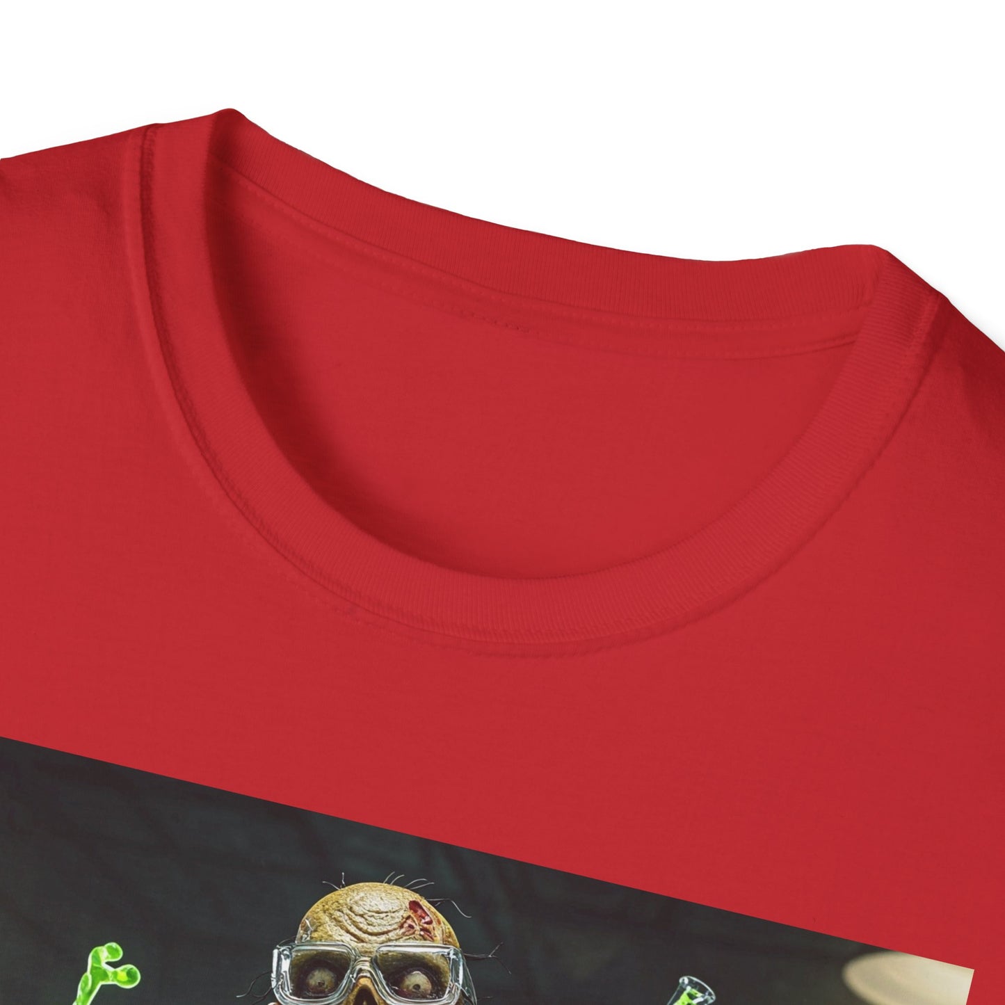 Zombie Scientist Apocalyptic Portrait Tee, bold, decaying zombie graphic