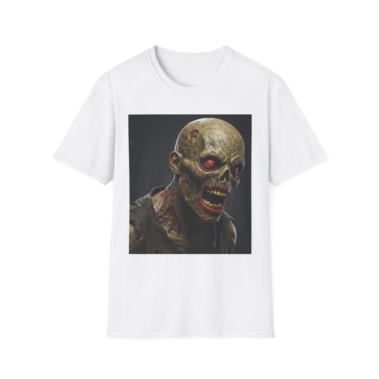 Apocalyptic Portrait Tee, bold, decaying zombie graphic