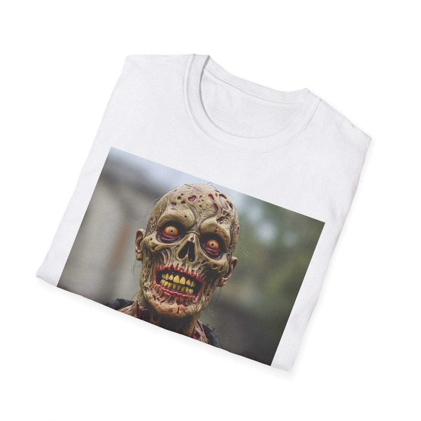 Apocalyptic Portrait Tee, bold, decaying zombie graphic