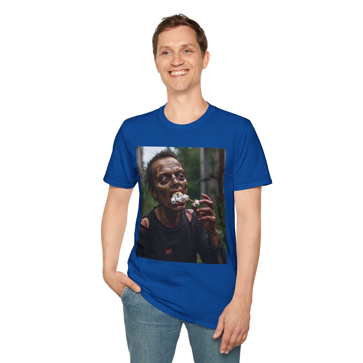 Zombie Themed Unisex Softstyle T-Shirt - Perfect for Halloween and Horror Fans