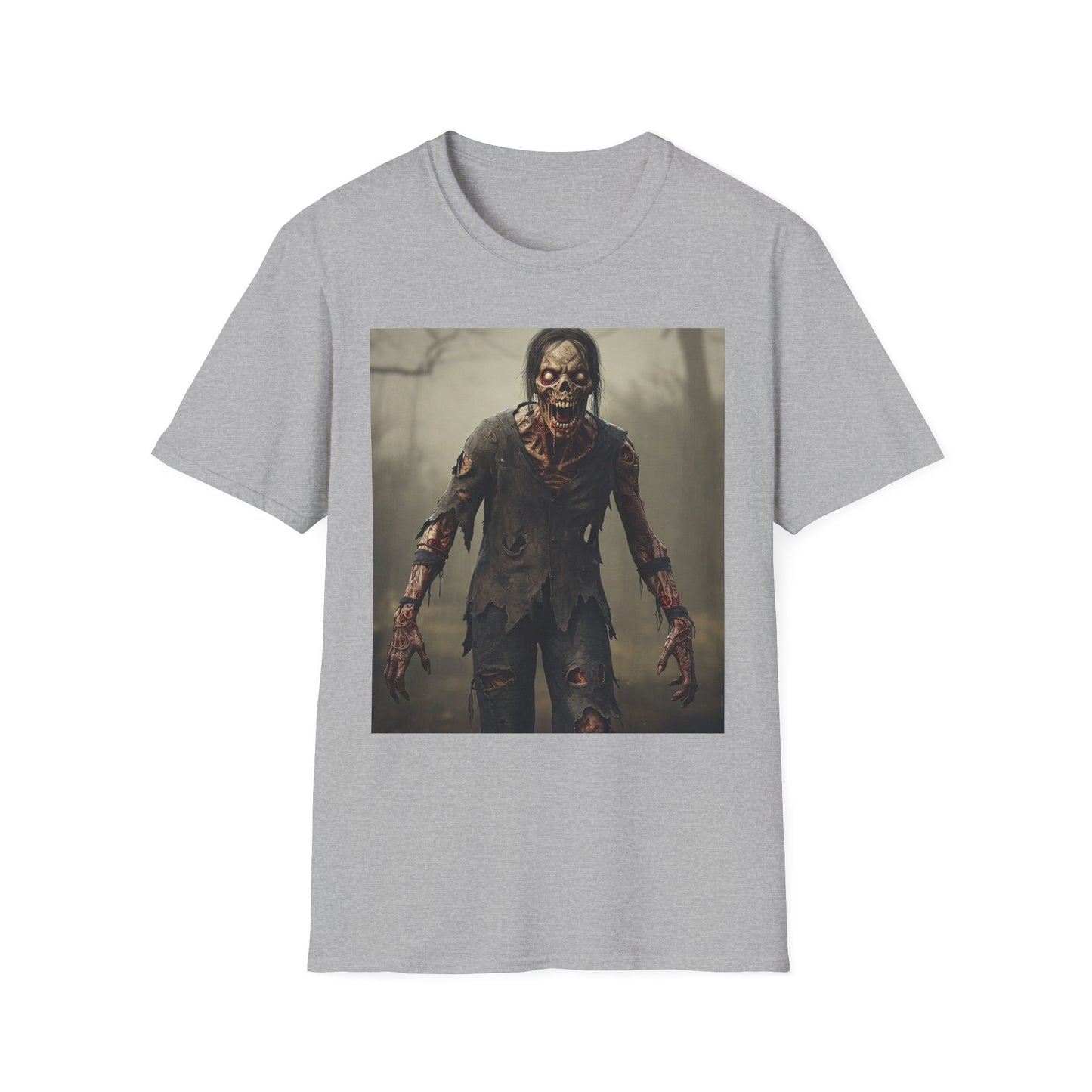 Apocalyptic Portrait Tee, bold, decaying zombie graphic