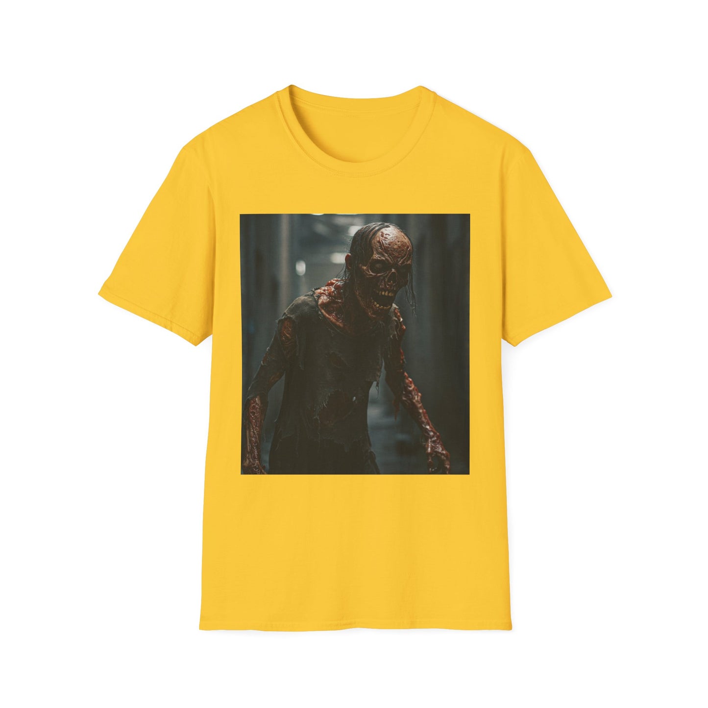 Apocalyptic Portrait Tee, bold, decaying zombie graphic