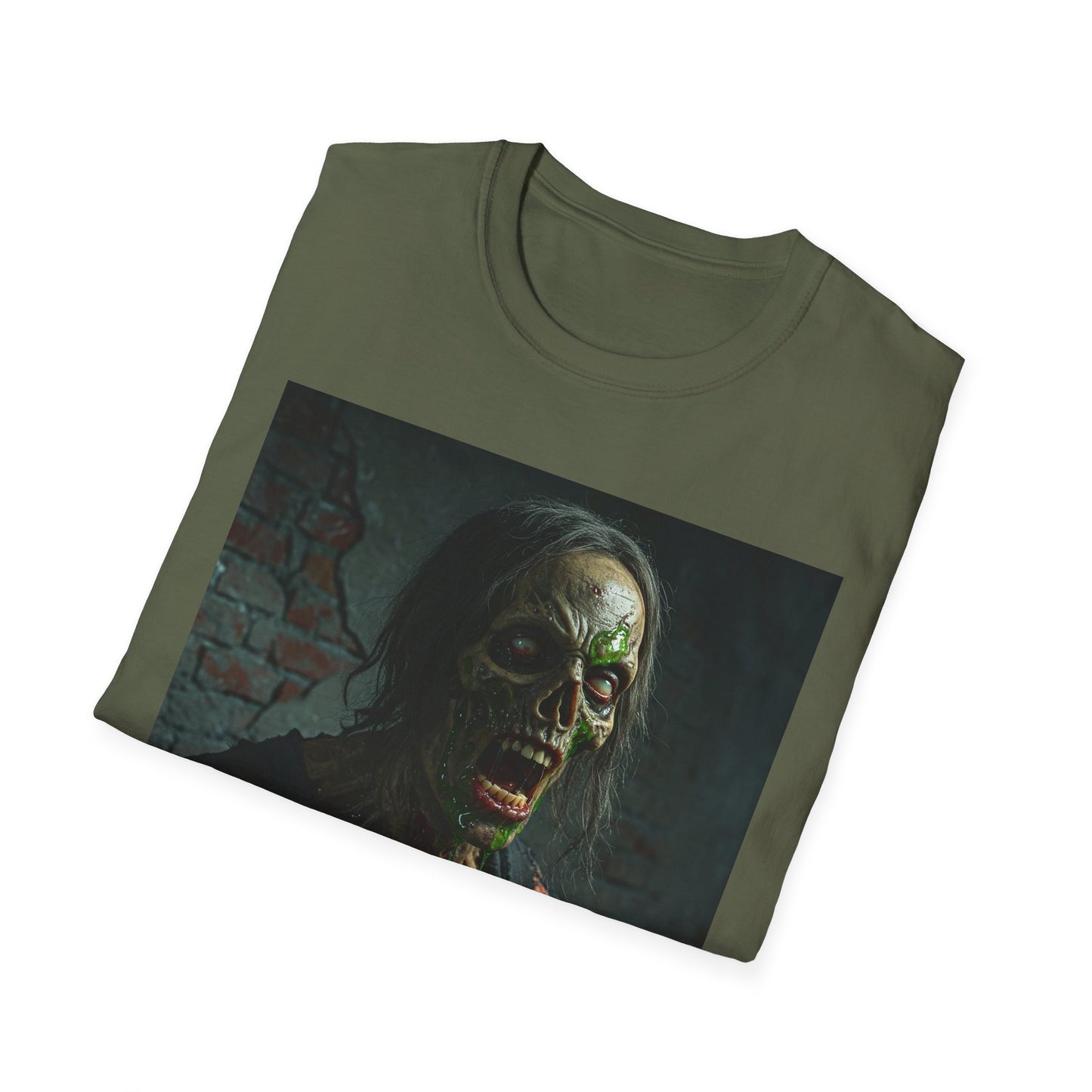 Apocalyptic Portrait Tee, bold, decaying zombie graphic