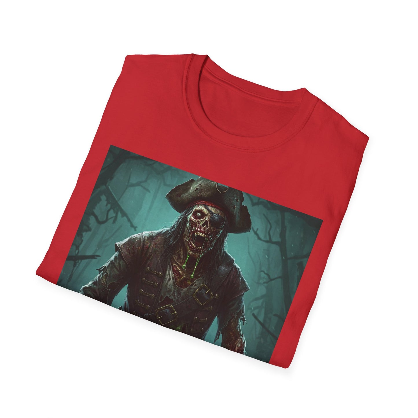 Pirate Skeleton Unisex Softstyle T-Shirt - Perfect for Halloween and Adventure Lovers