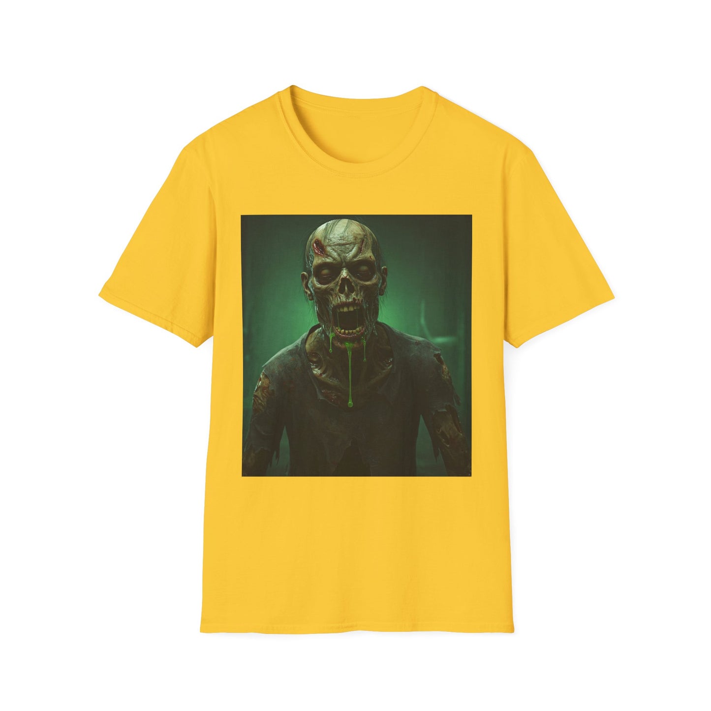 Apocalyptic Portrait Tee, bold, decaying zombie graphic