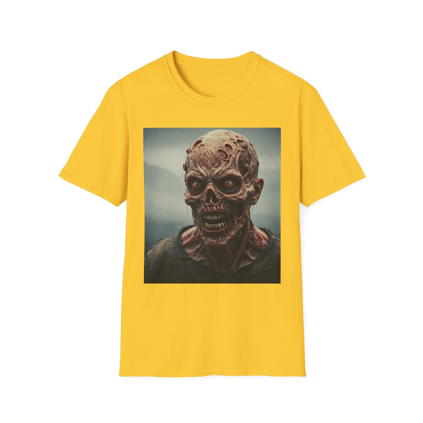 Apocalyptic Portrait Tee, bold, decaying zombie graphic