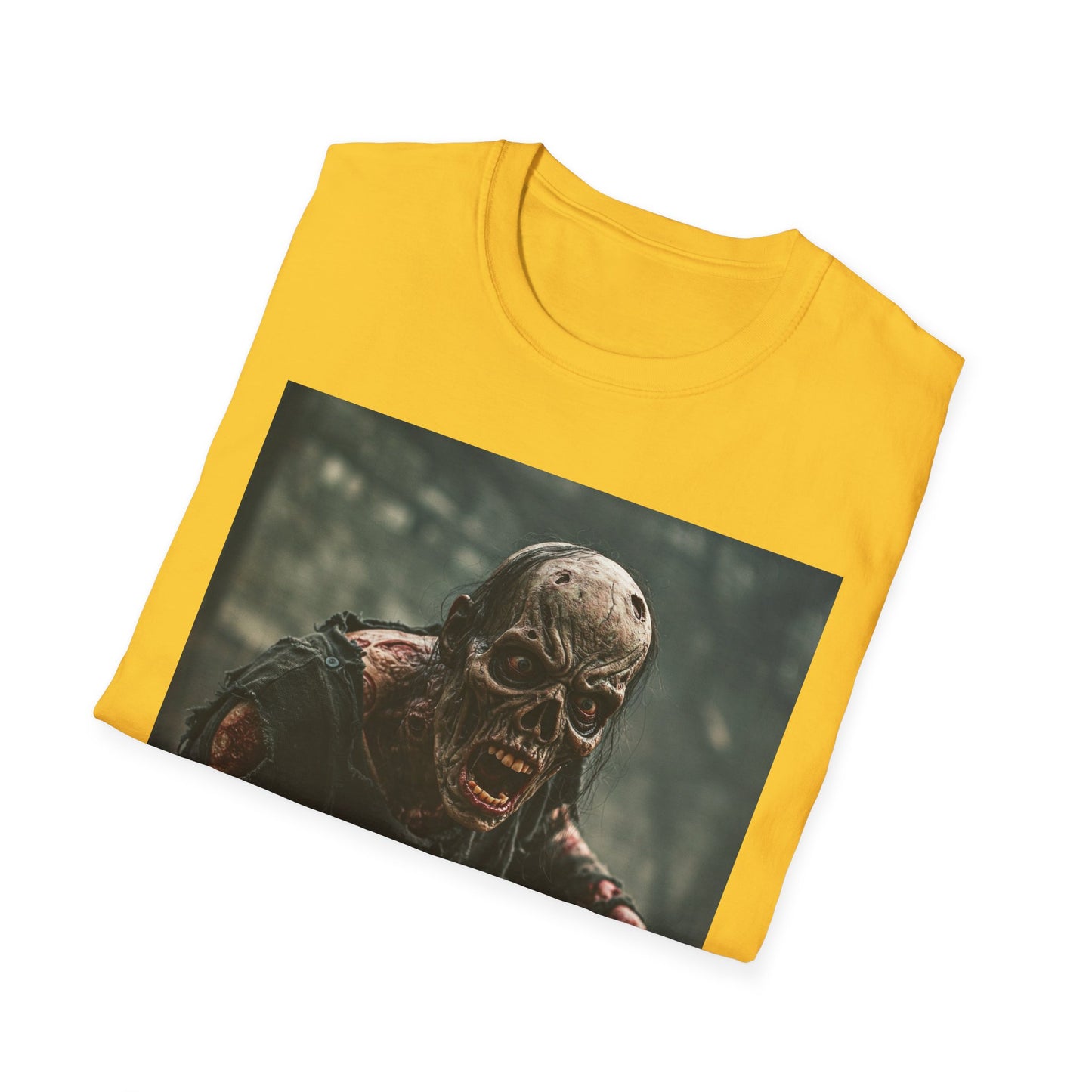 Apocalyptic Portrait Tee, bold, decaying zombie graphic