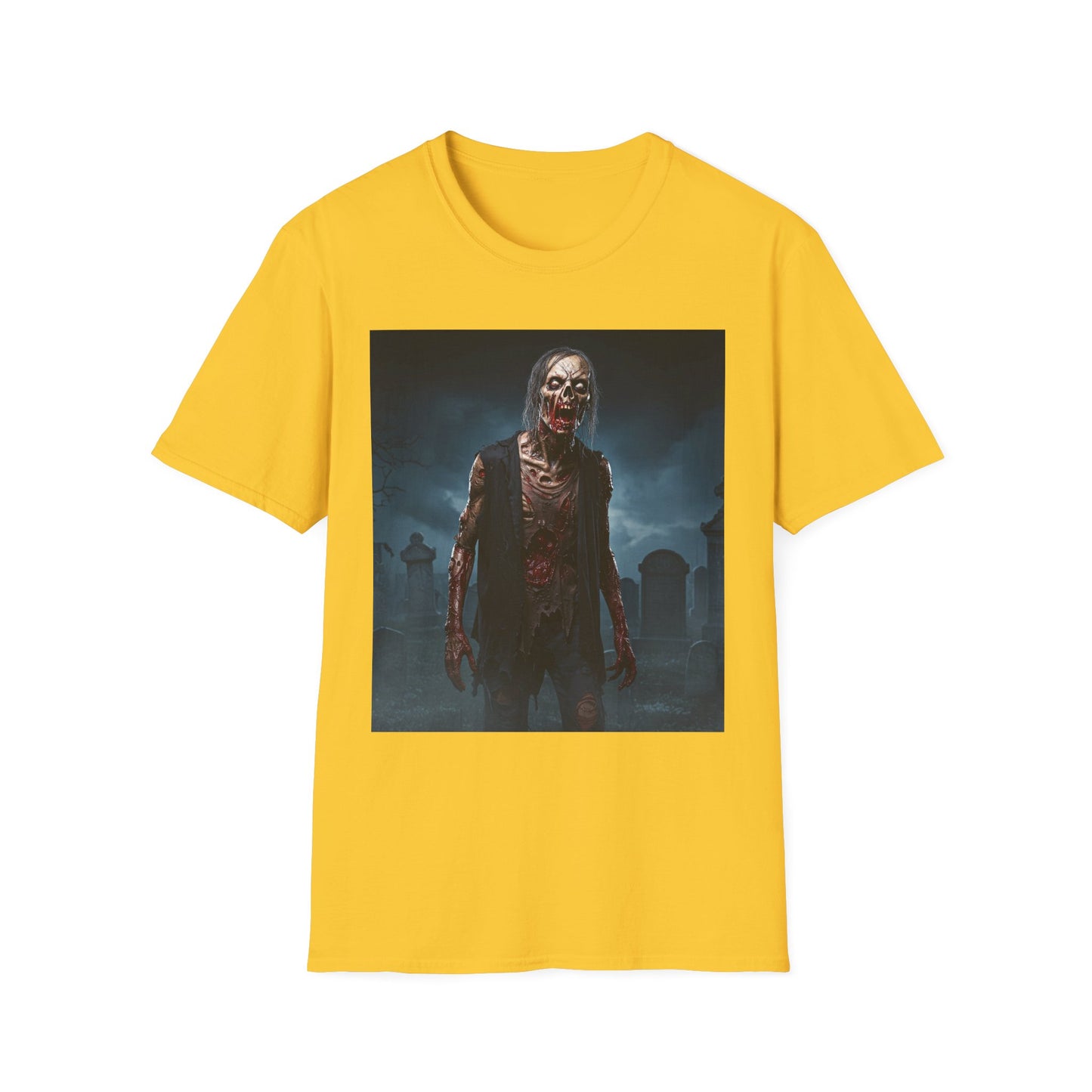 Apocalyptic Portrait Tee, bold, decaying zombie graphic