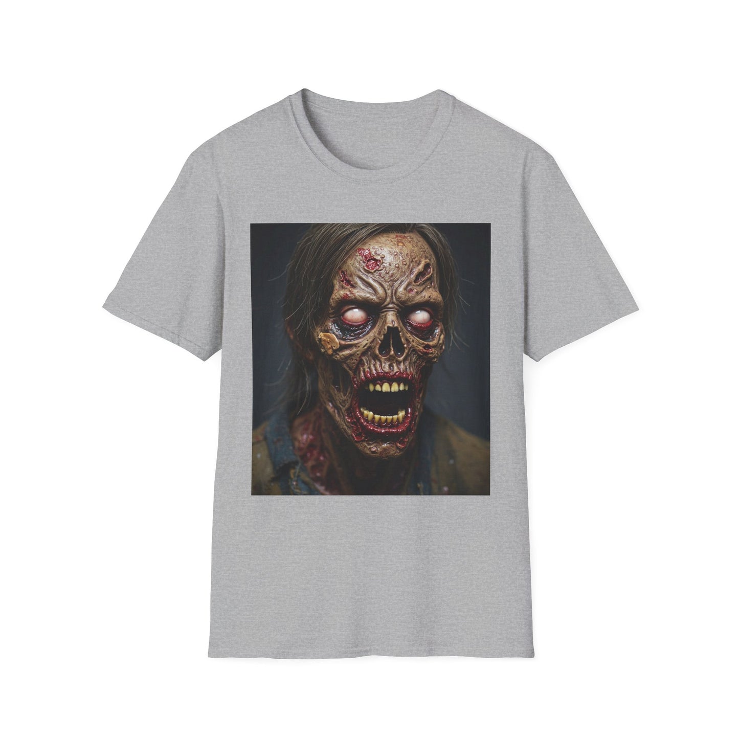 Apocalyptic Portrait Tee, bold, decaying zombie graphic