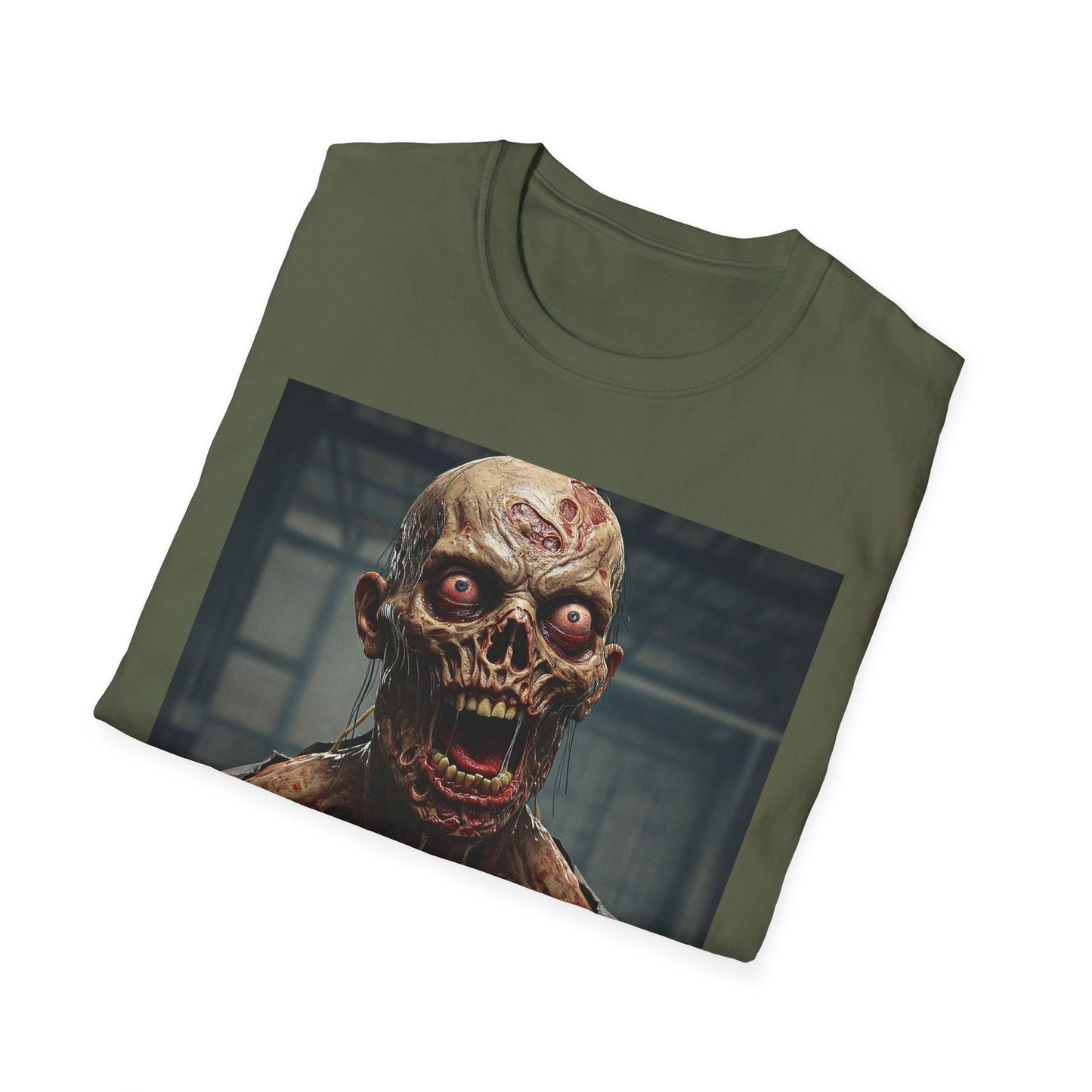 Apocalyptic Portrait Tee, bold, decaying zombie graphic