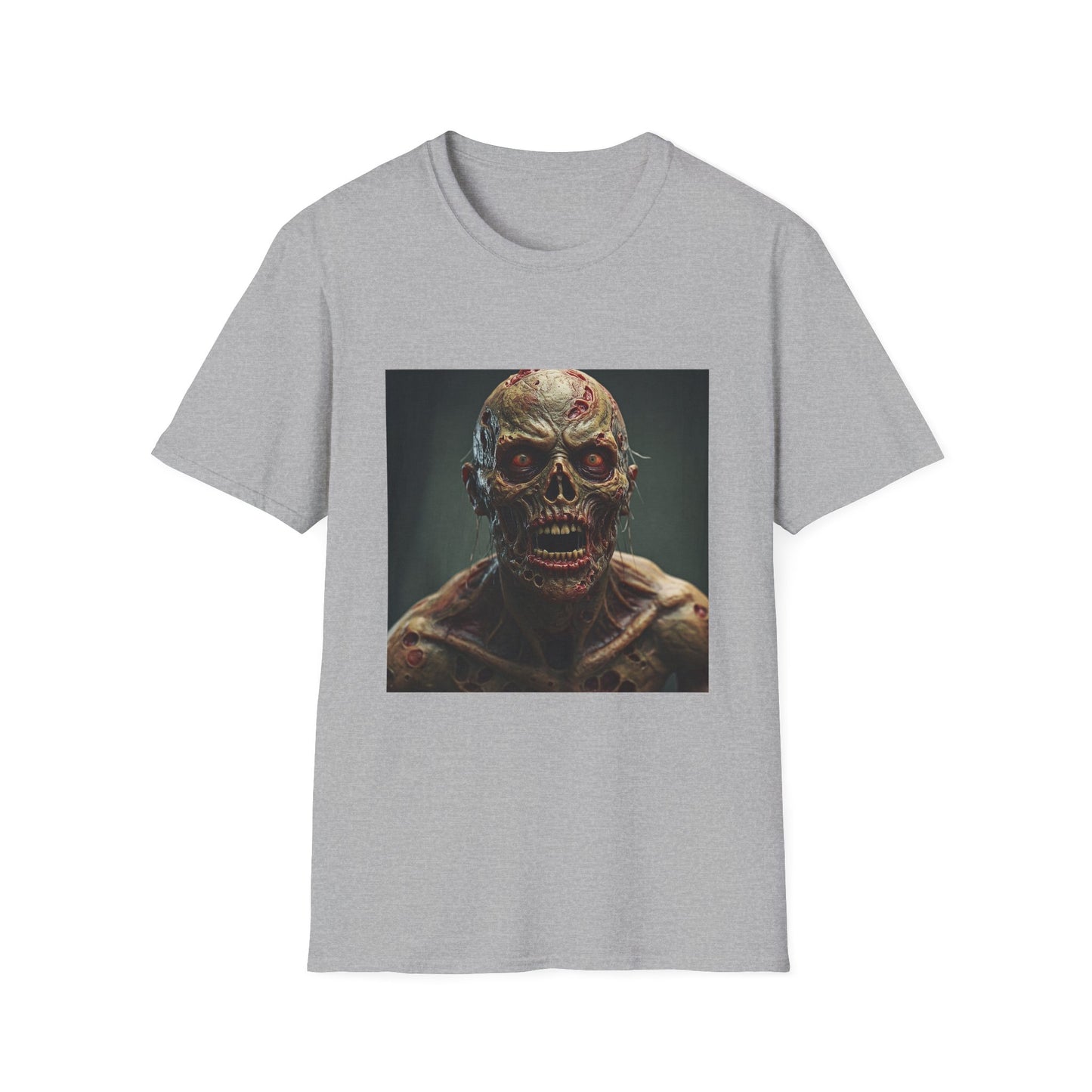 Apocalyptic Portrait Tee, bold, decaying zombie graphic