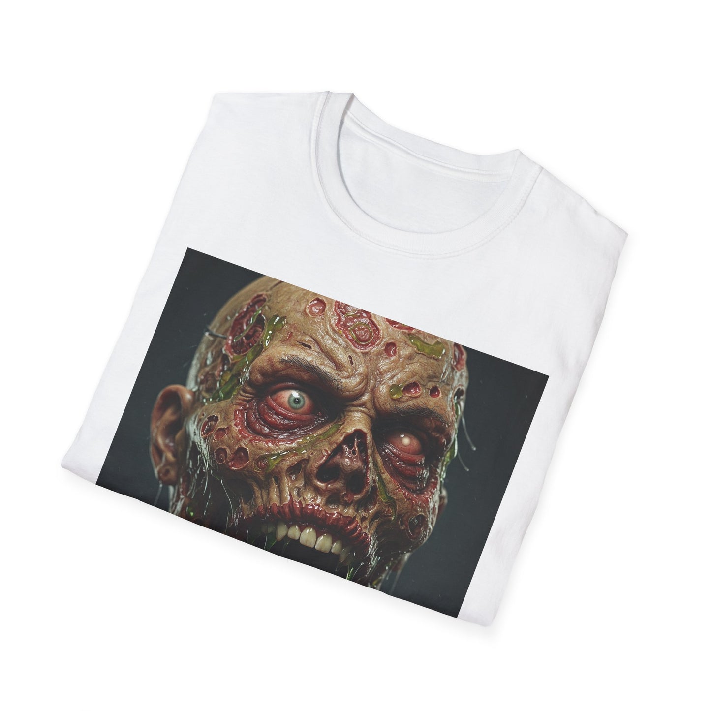 Apocalyptic Portrait Tee, bold, decaying zombie graphic