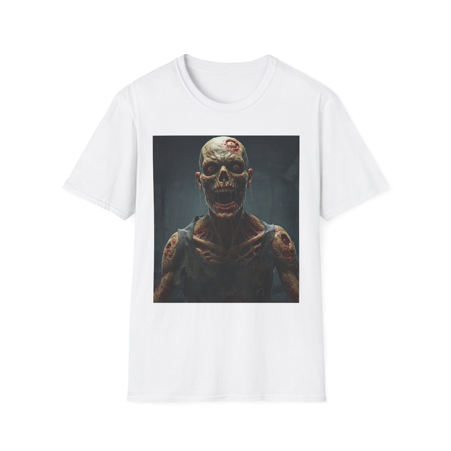 Apocalyptic Portrait Tee, bold, decaying zombie graphic