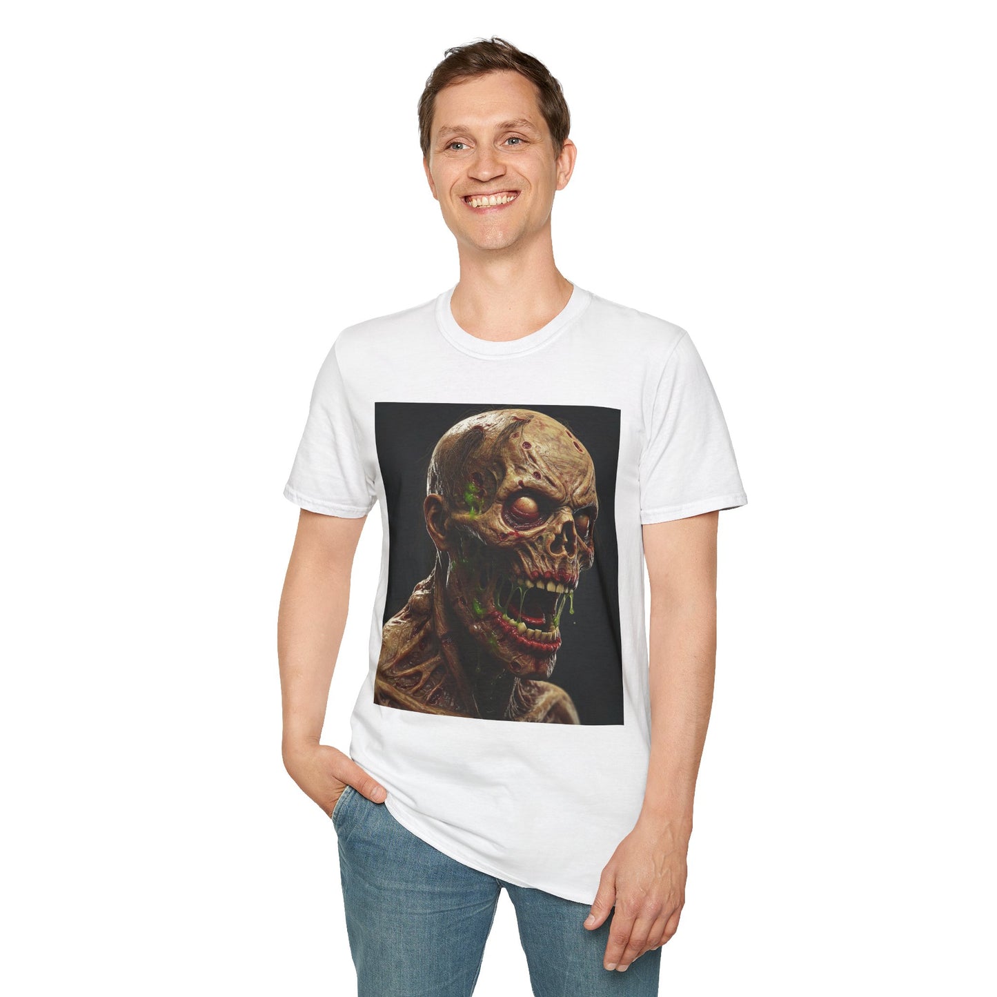 Creepy Skeleton Graphic T-Shirt - Unisex Softstyle Horror Tee