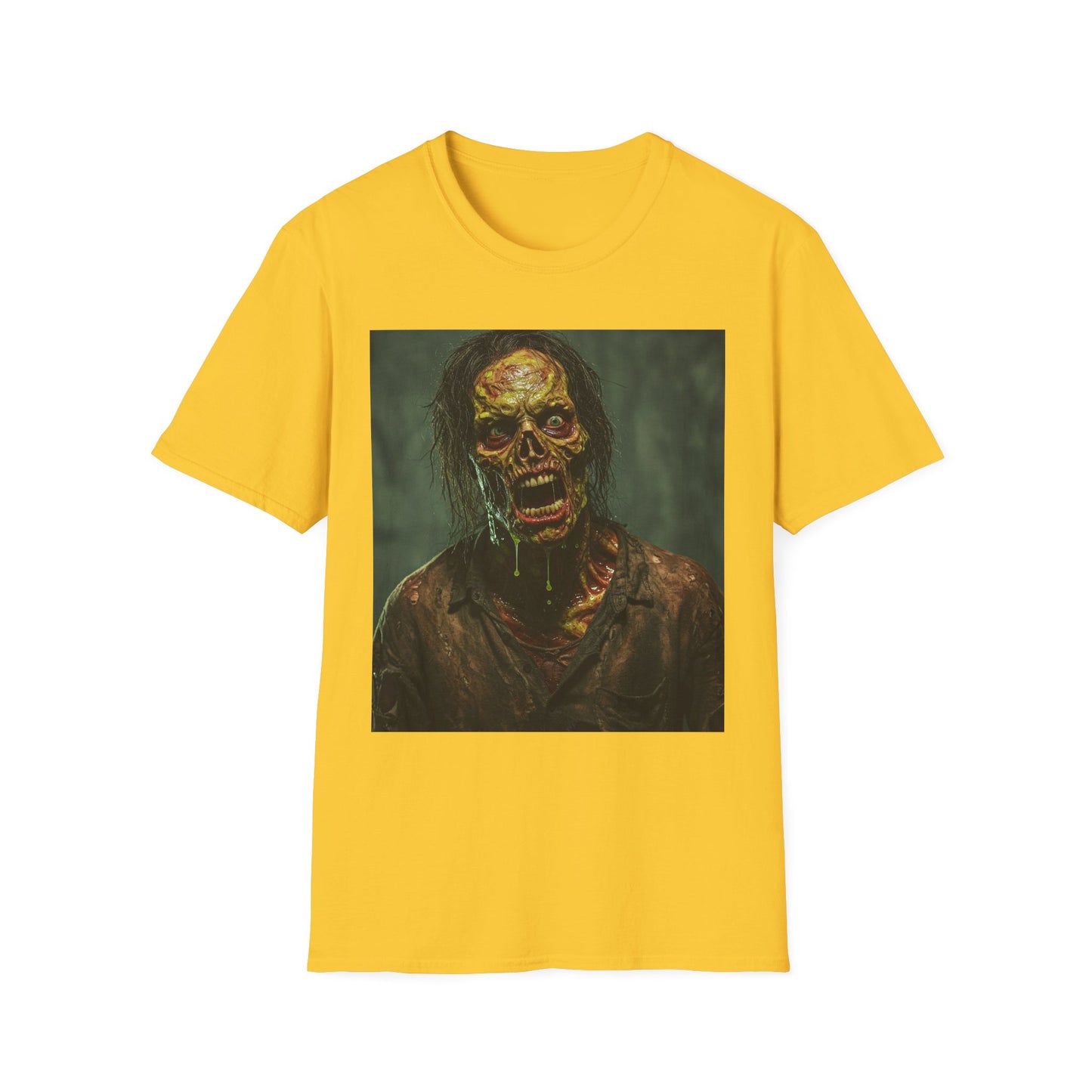 Apocalyptic Portrait Tee, bold, decaying zombie graphic