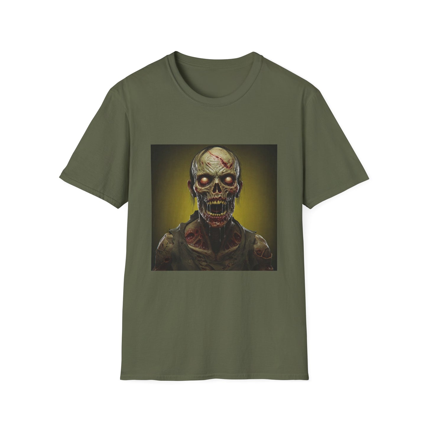 Apocalyptic Portrait Tee, bold, decaying zombie graphic