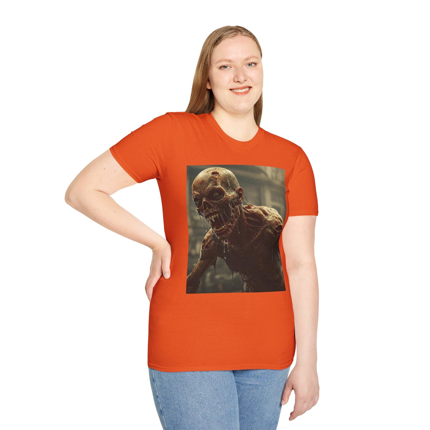 Unisex Softstyle Zombie Graphic T-Shirt - Spooky Halloween Tee