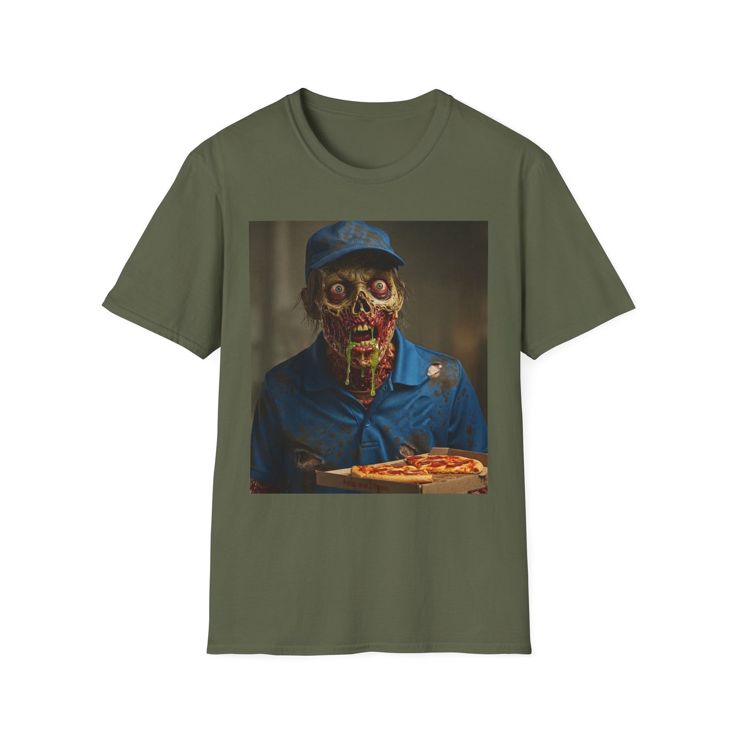 Horror Pizza Delivery Zombie T-Shirt - Unisex Softstyle Tee