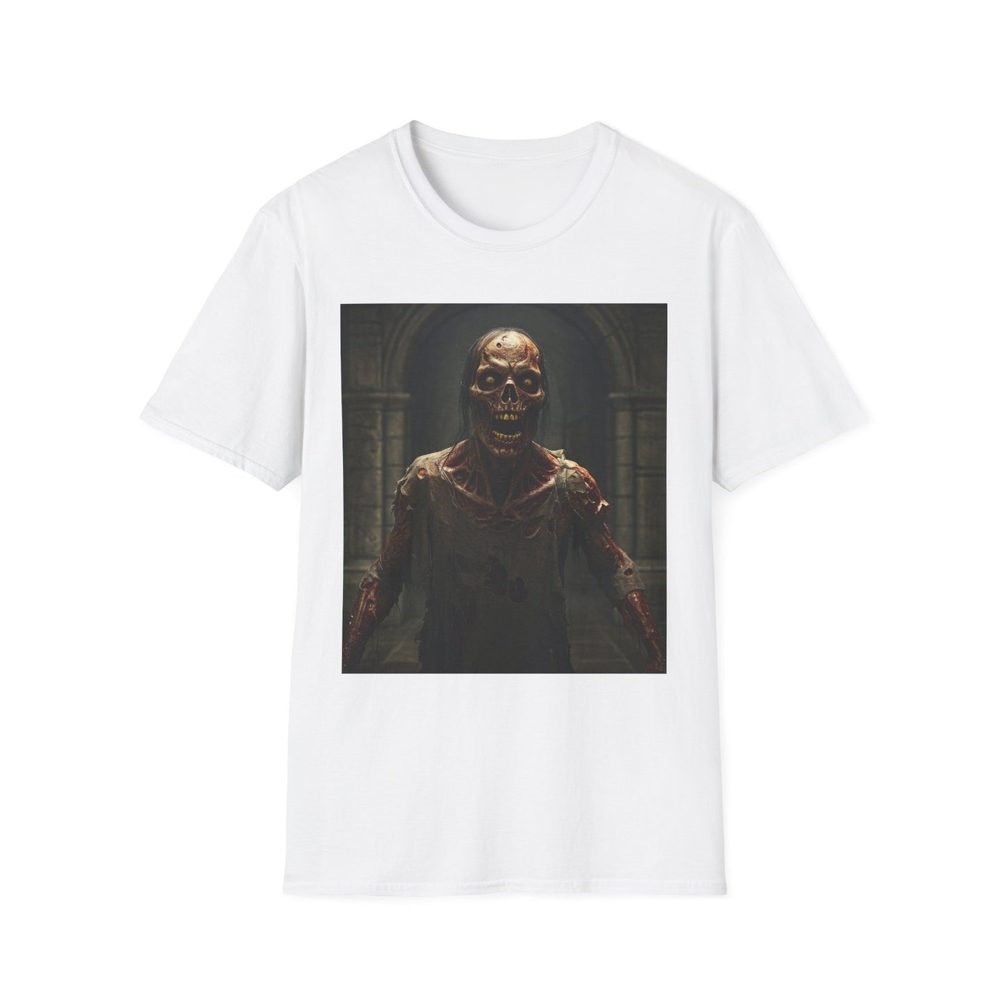 Apocalyptic Portrait Tee, bold, decaying zombie graphic