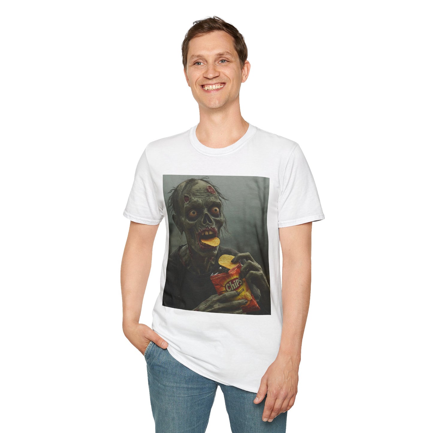 Zombie Snack Unisex Softstyle T-Shirt - Perfect for Horror Fans & Halloween