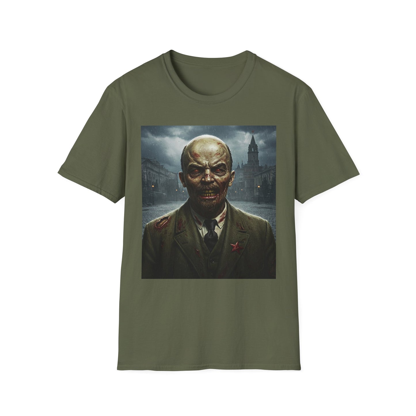 Lenin Apocalyptic Portrait Tee, bold, decaying zombie graphic