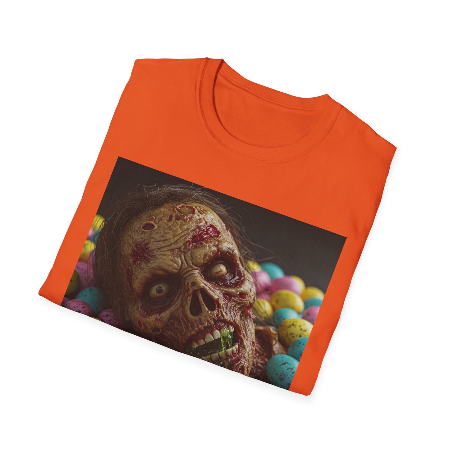 Eerie Easter Skull Apocalyptic Portrait Tee, bold, decaying zombie graphic