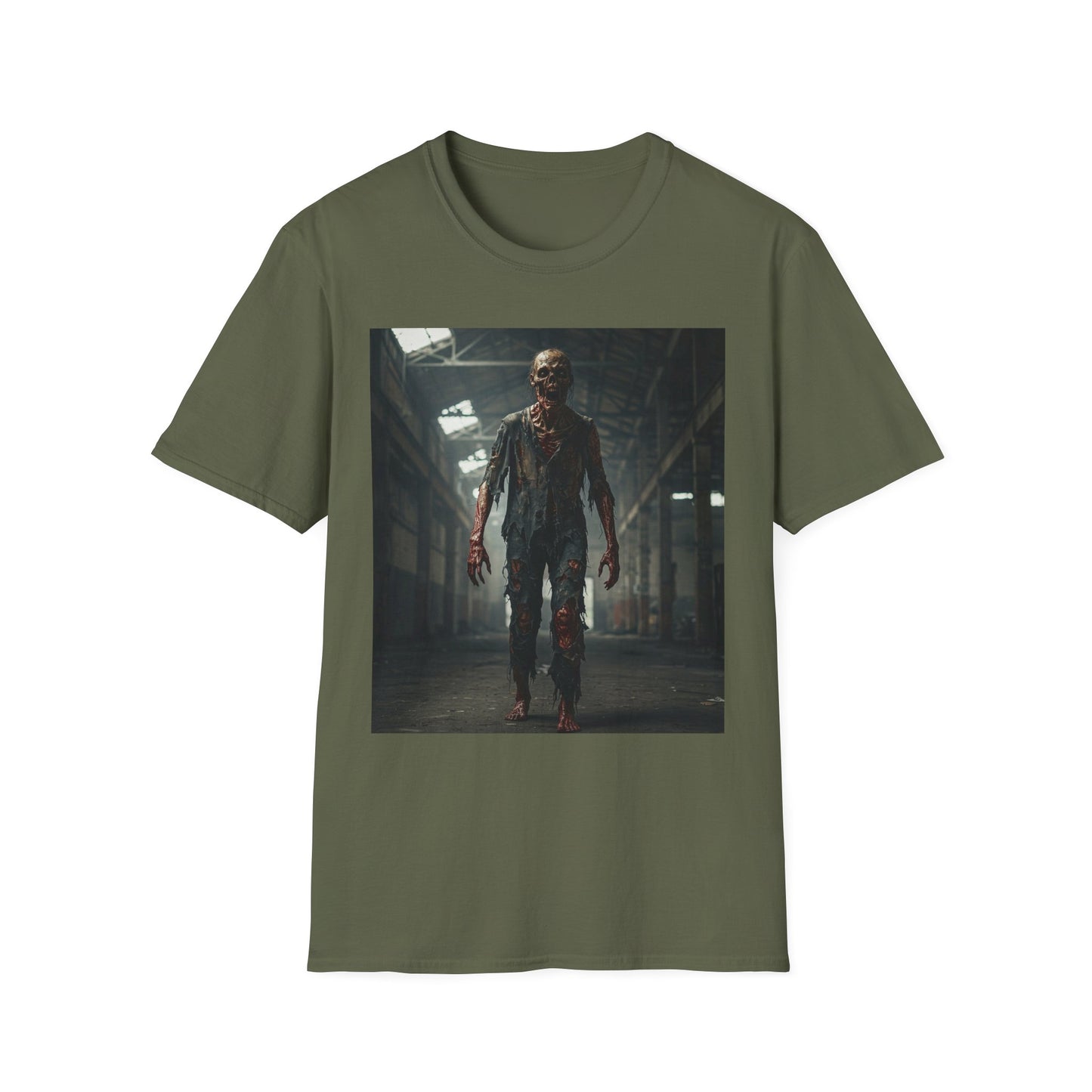 Apocalyptic Portrait Tee, bold, decaying zombie graphic