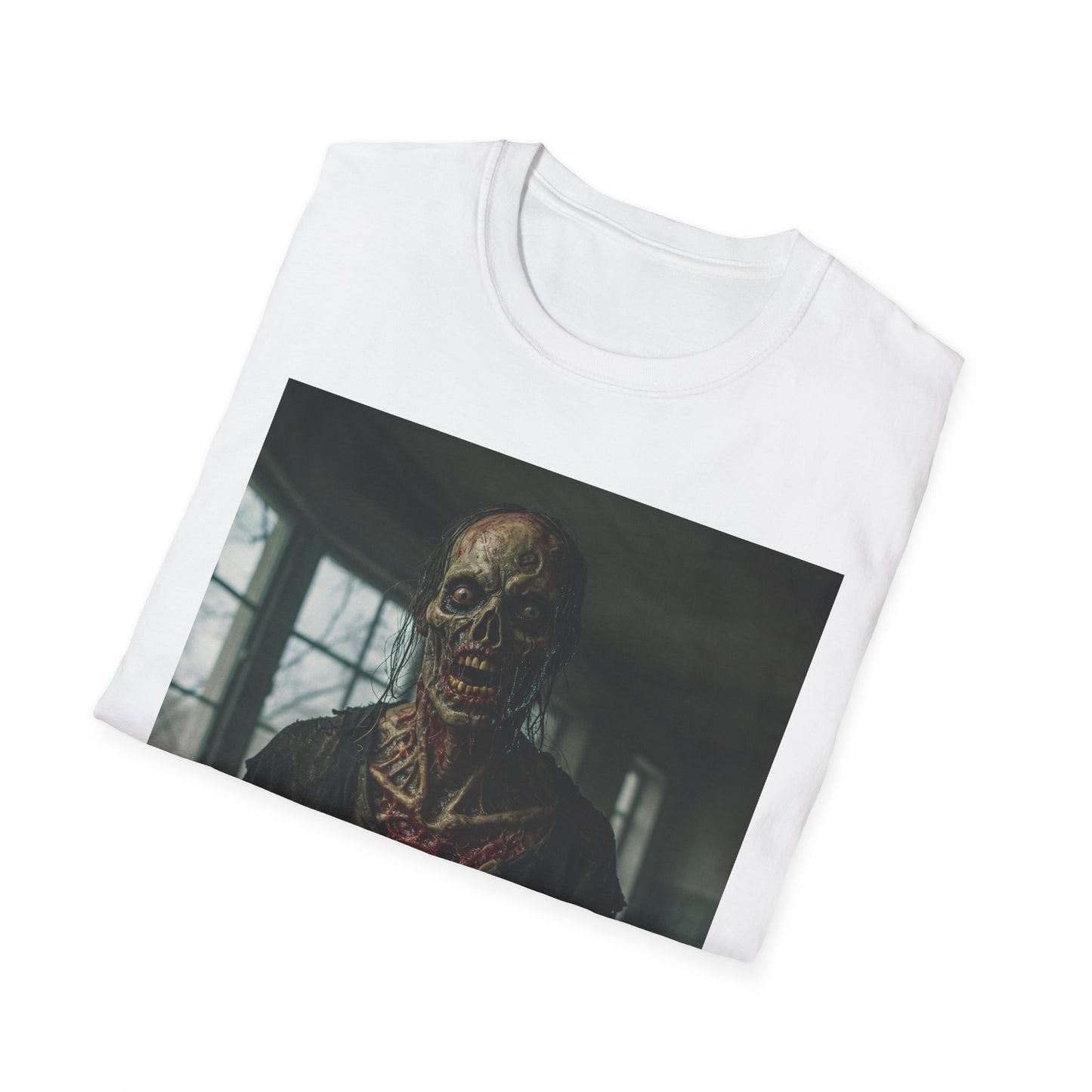 Apocalyptic Portrait Tee, bold, decaying zombie graphic