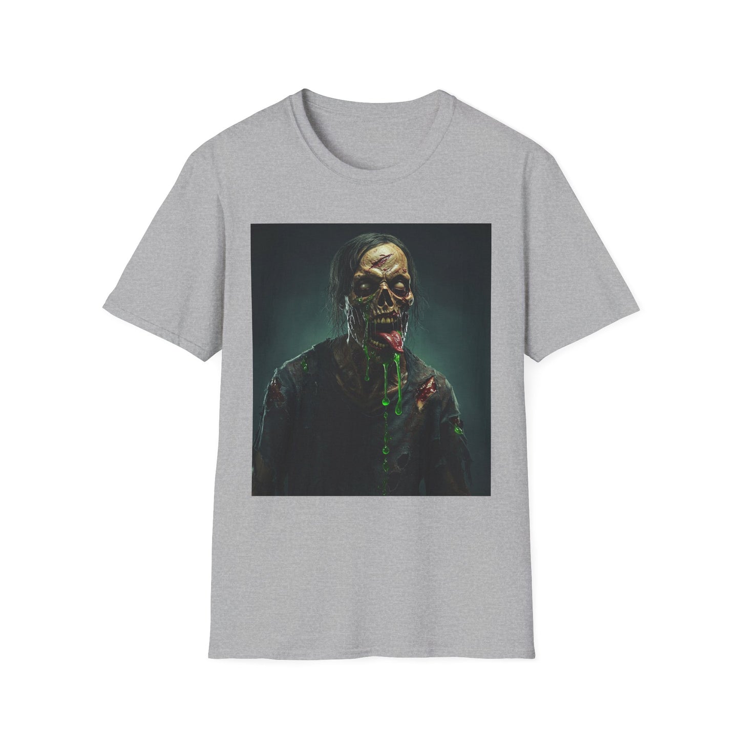 Apocalyptic Portrait Tee, bold, decaying zombie graphic