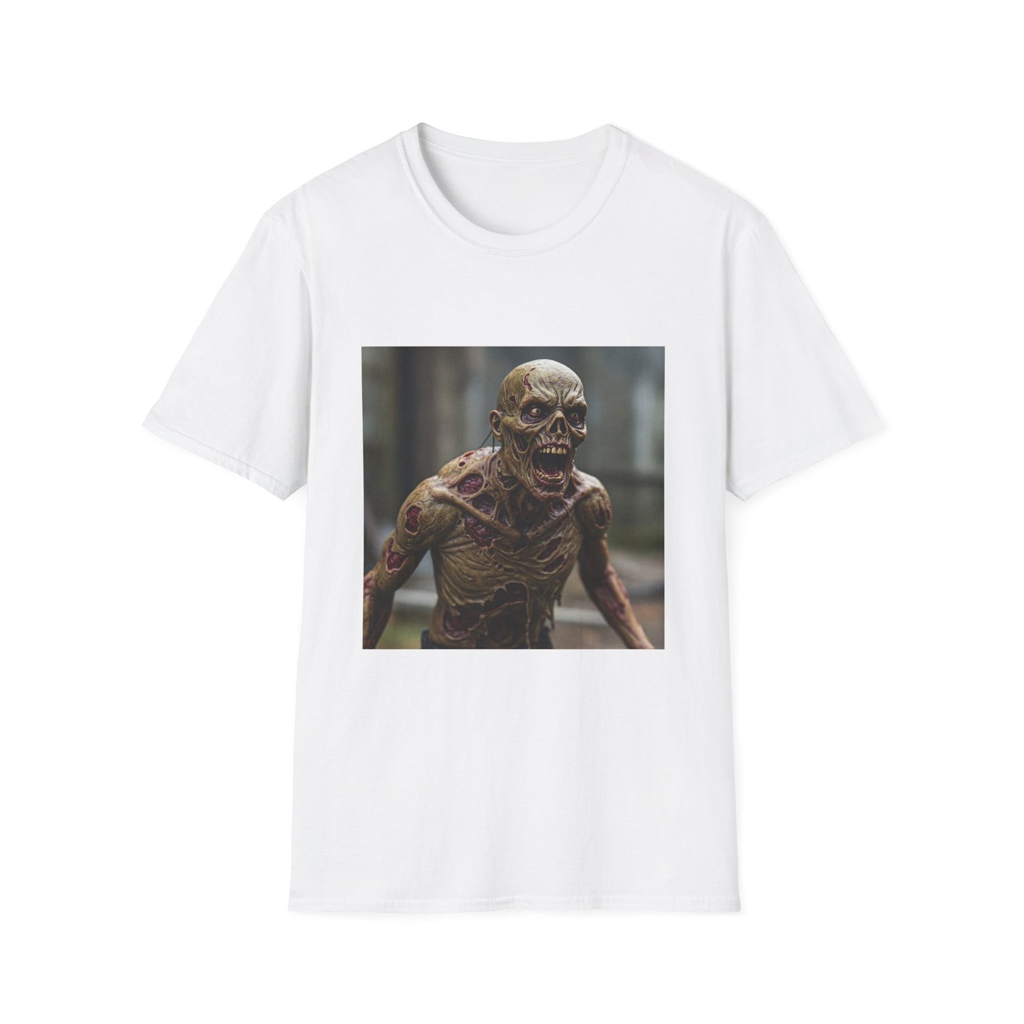 Apocalyptic Portrait Tee, bold, decaying zombie graphic