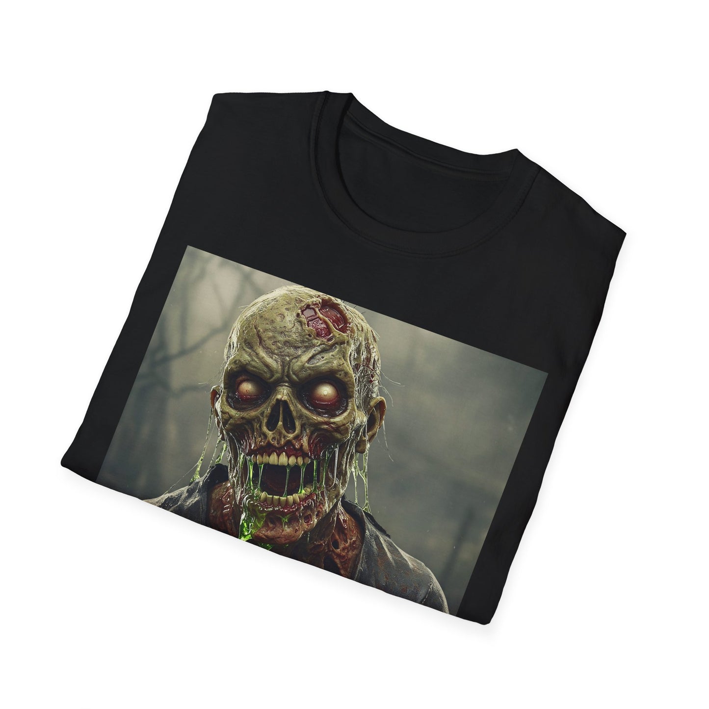 Unisex Softstyle Zombie Graphic T-Shirt - Perfect for Halloween and Horror Fans