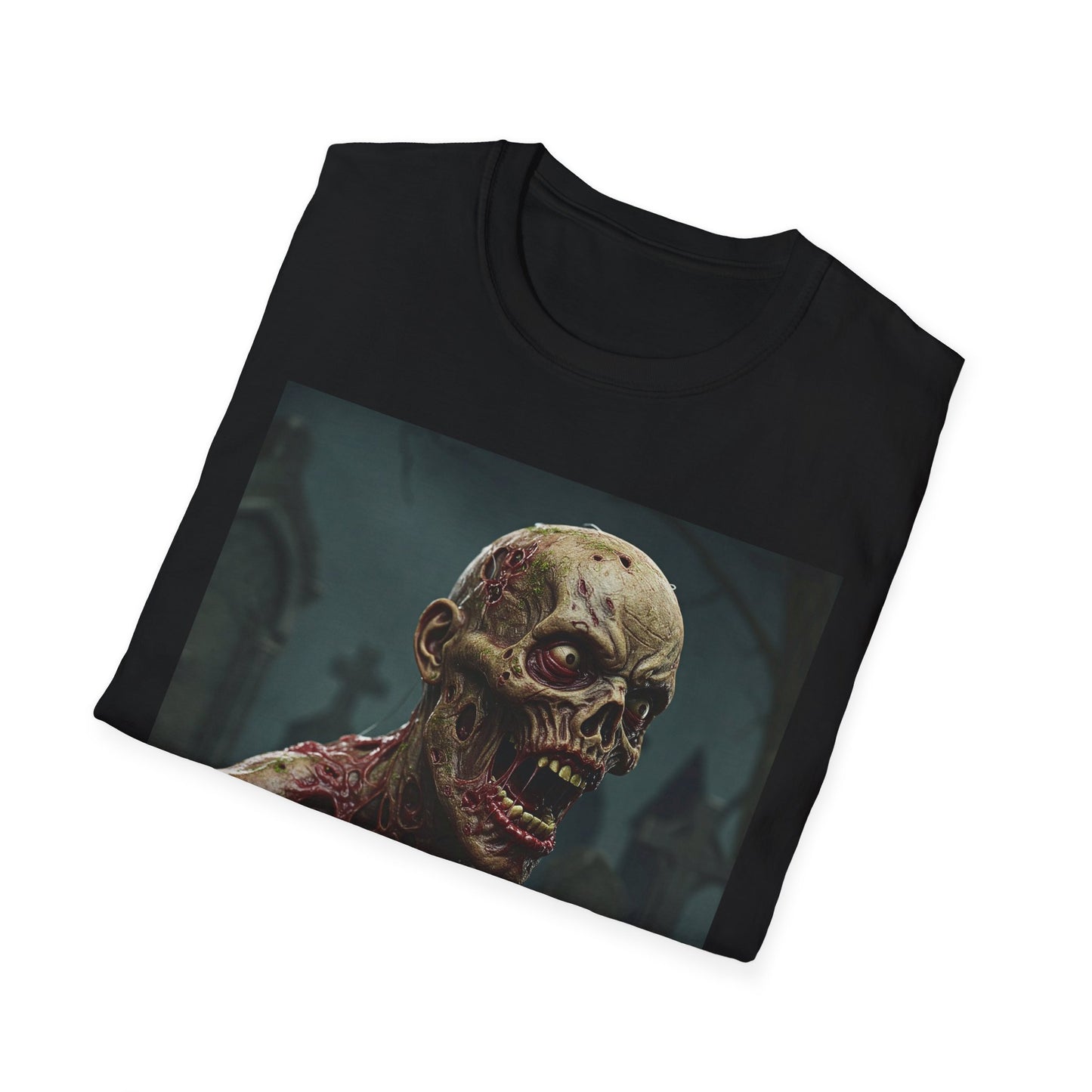 Creepy Zombie Graphic Unisex Softstyle T-Shirt