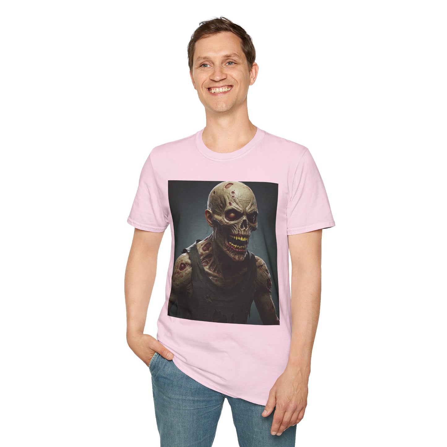 Apocalyptic Portrait Tee, bold, decaying zombie graphic