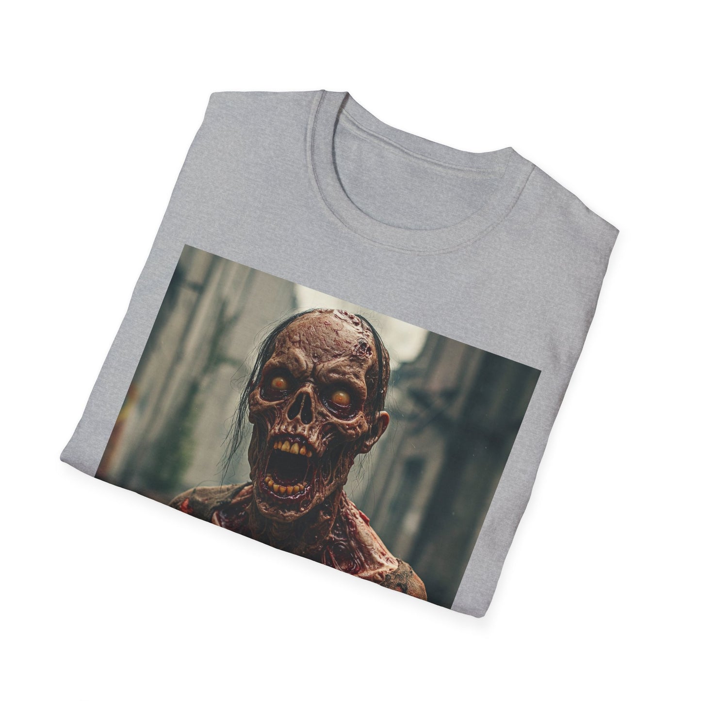 Apocalyptic Portrait Tee, bold, decaying zombie graphic