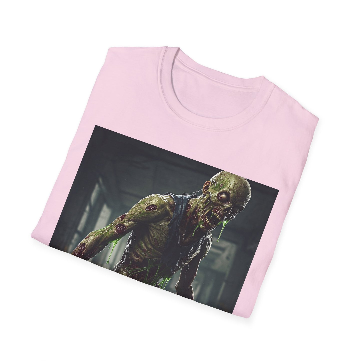 Zombie Graphic Unisex Softstyle T-Shirt - Perfect for Halloween and Horror Fans