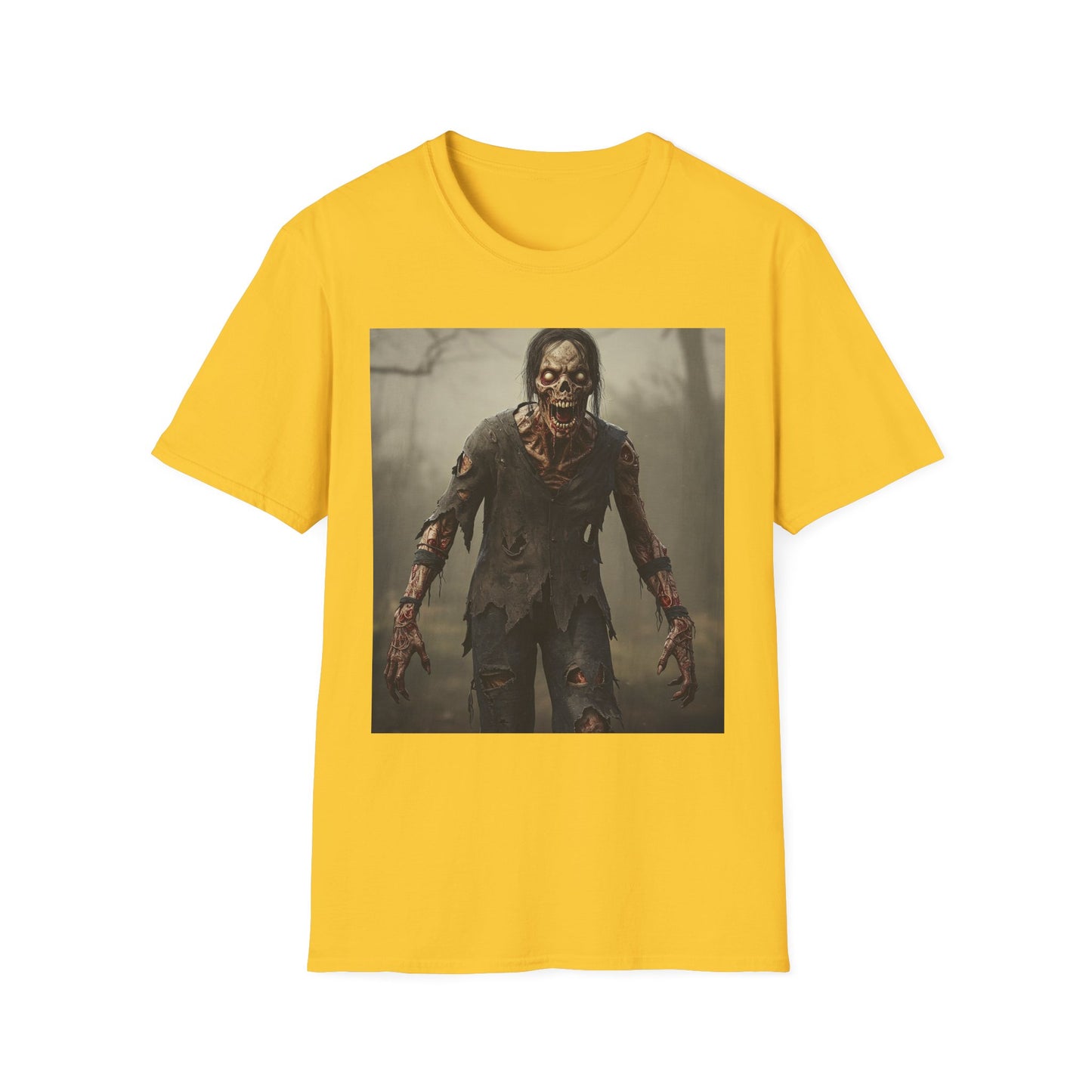 Apocalyptic Portrait Tee, bold, decaying zombie graphic