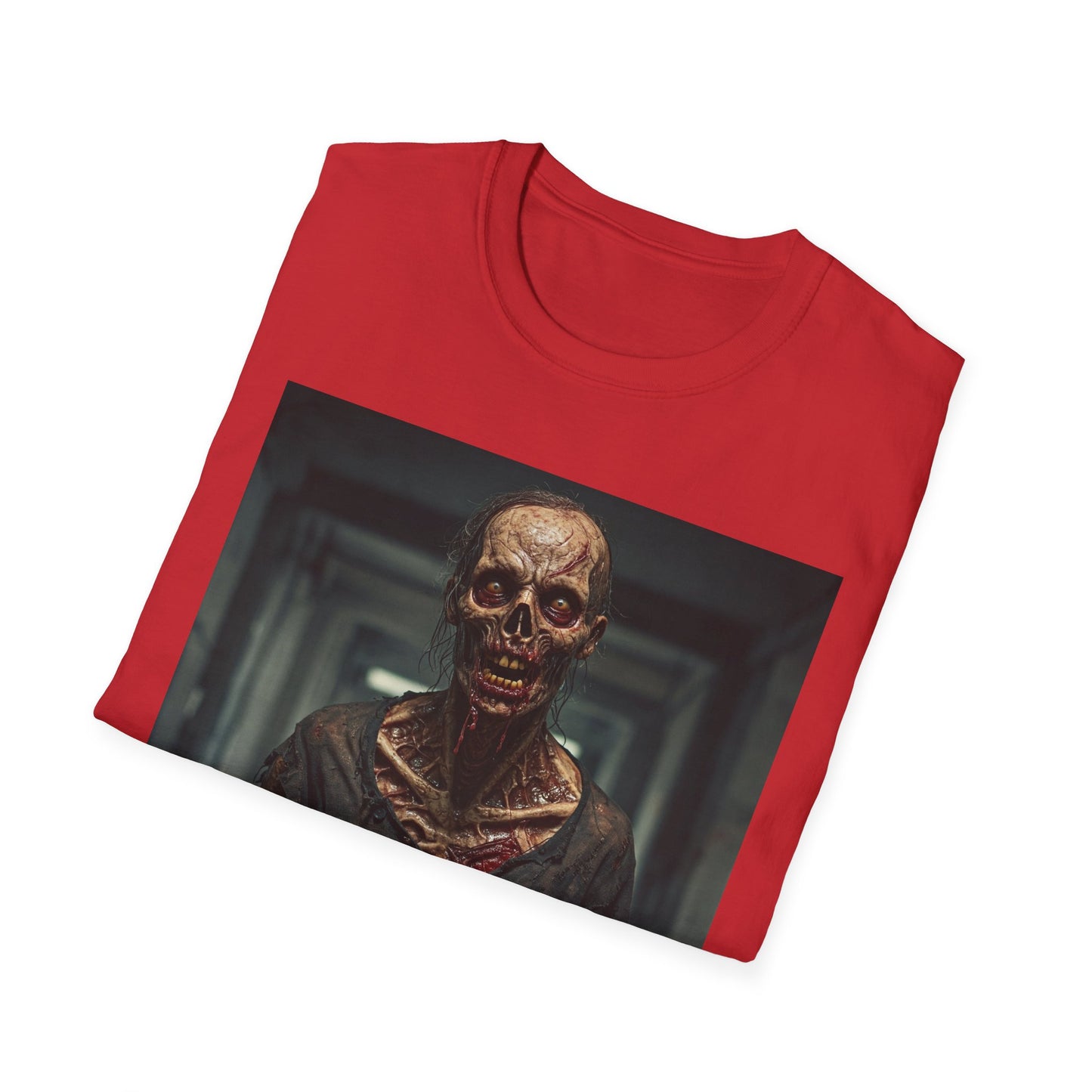 Creepy Zombie Graphic Apocalyptic Portrait Tee, bold, decaying zombie graphic