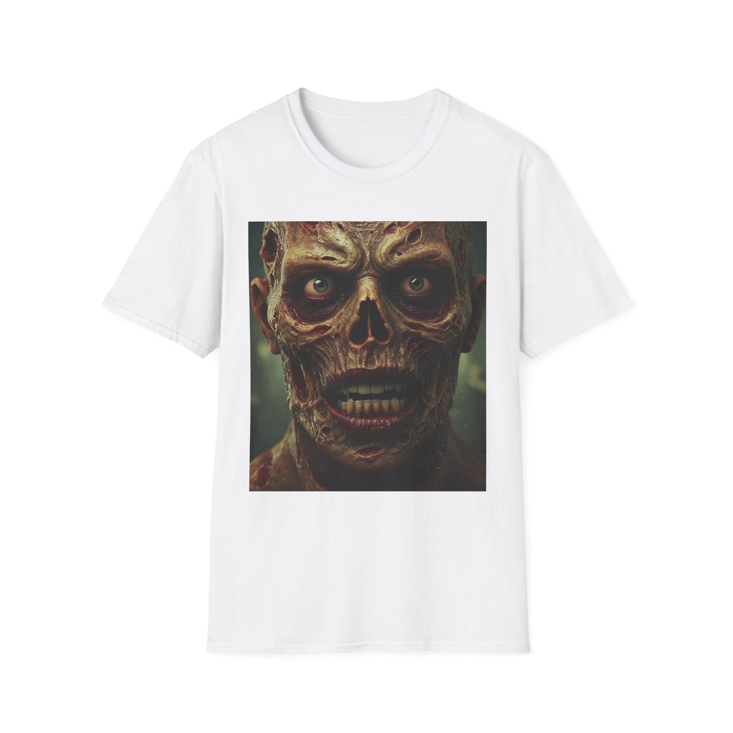 Apocalyptic Portrait Tee, bold, decaying zombie graphic