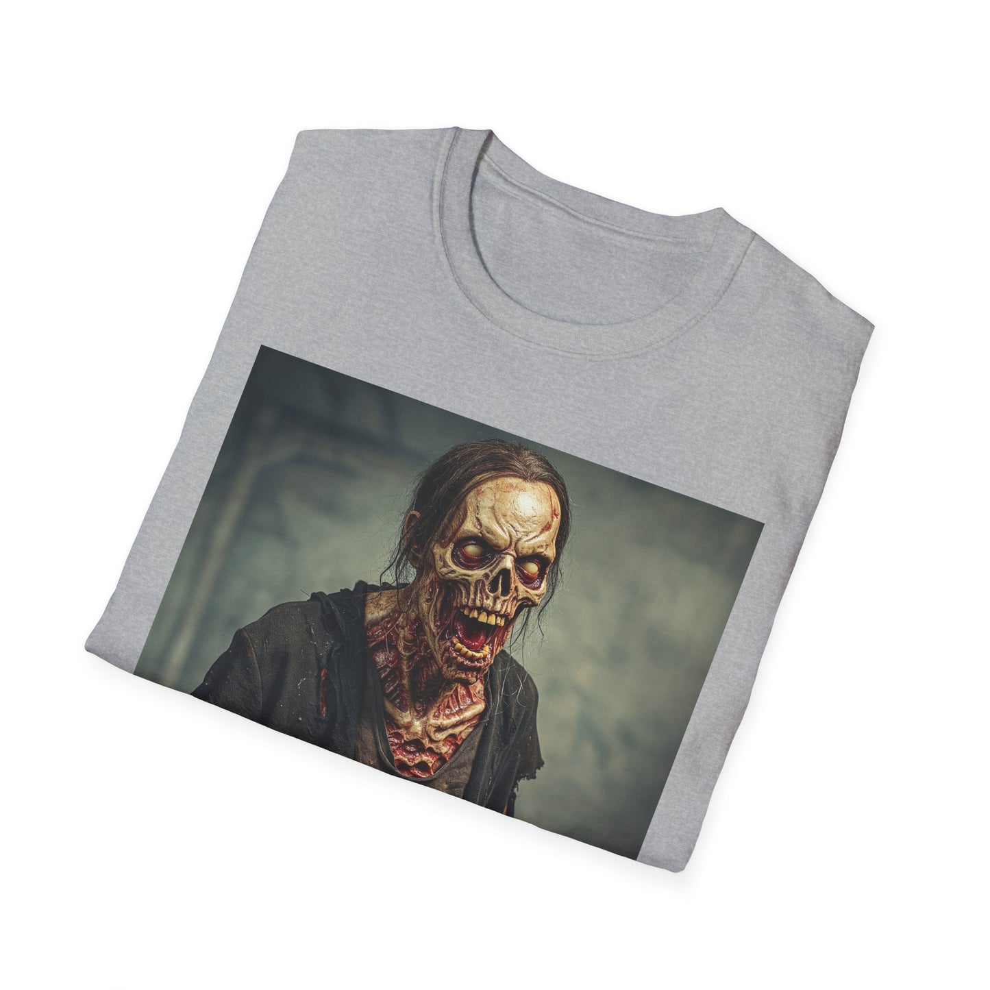 Apocalyptic Portrait Tee, bold, decaying zombie graphic