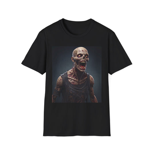 Apocalyptic Portrait Tee, bold, decaying zombie graphic