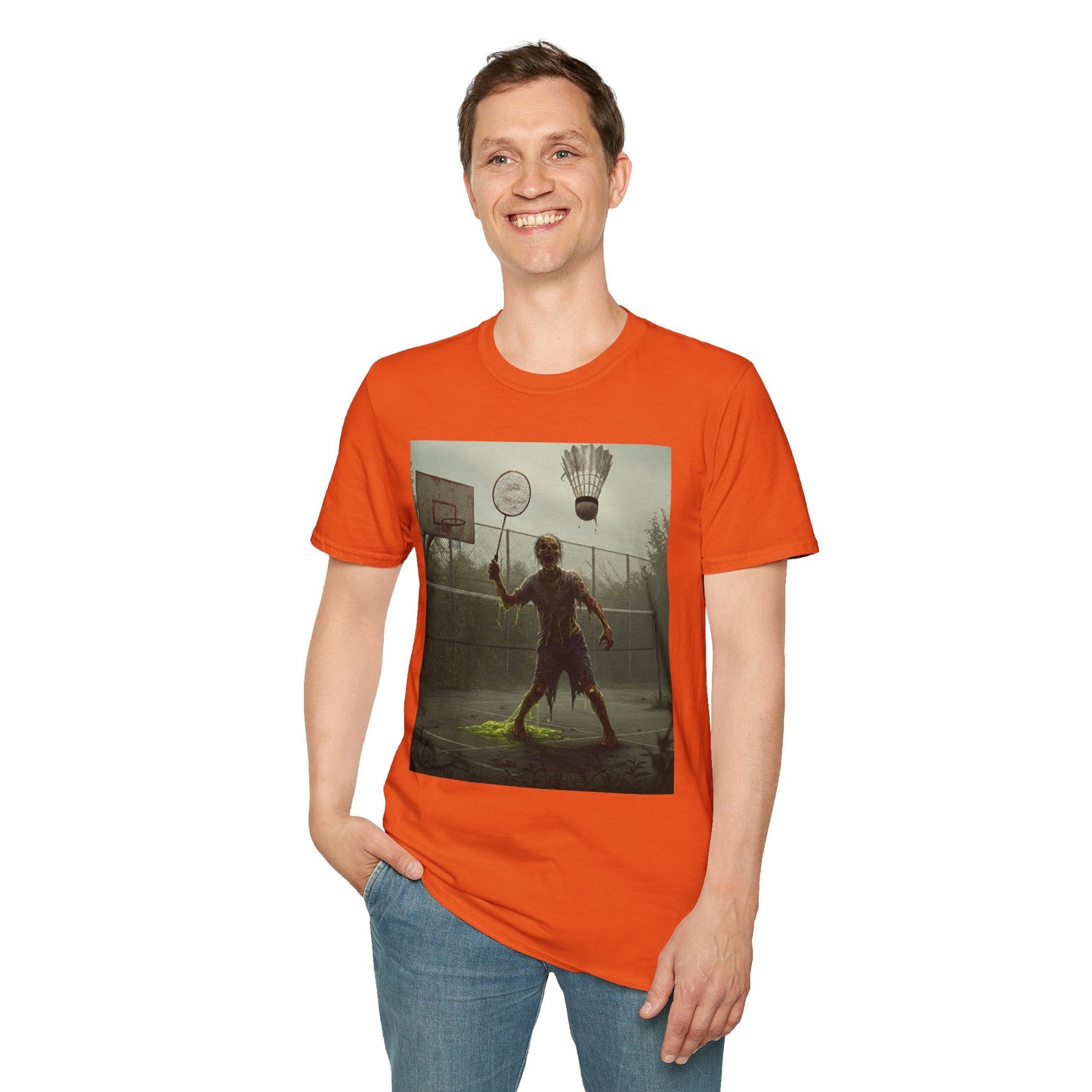 Zombie Badminton Enthusiast Unisex Softstyle T-Shirt