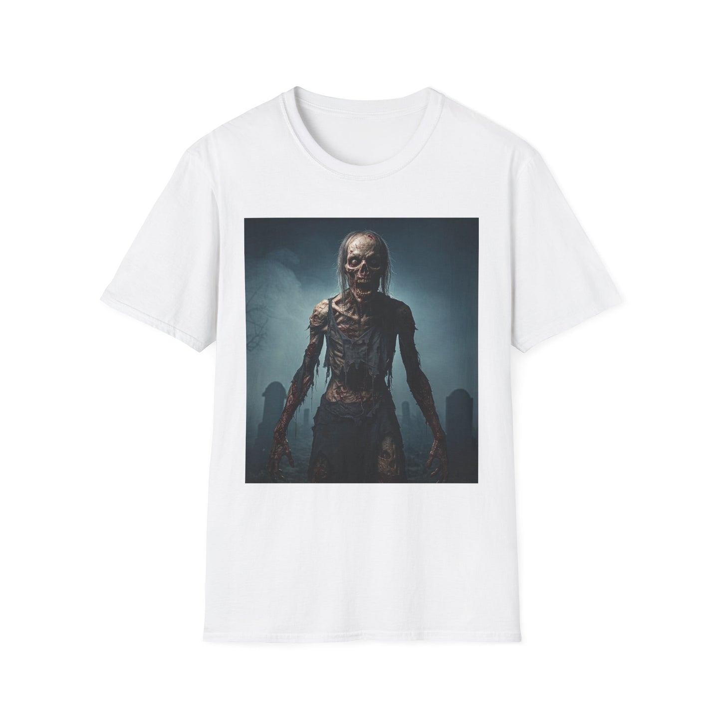 Apocalyptic Portrait Tee, bold, decaying zombie graphic