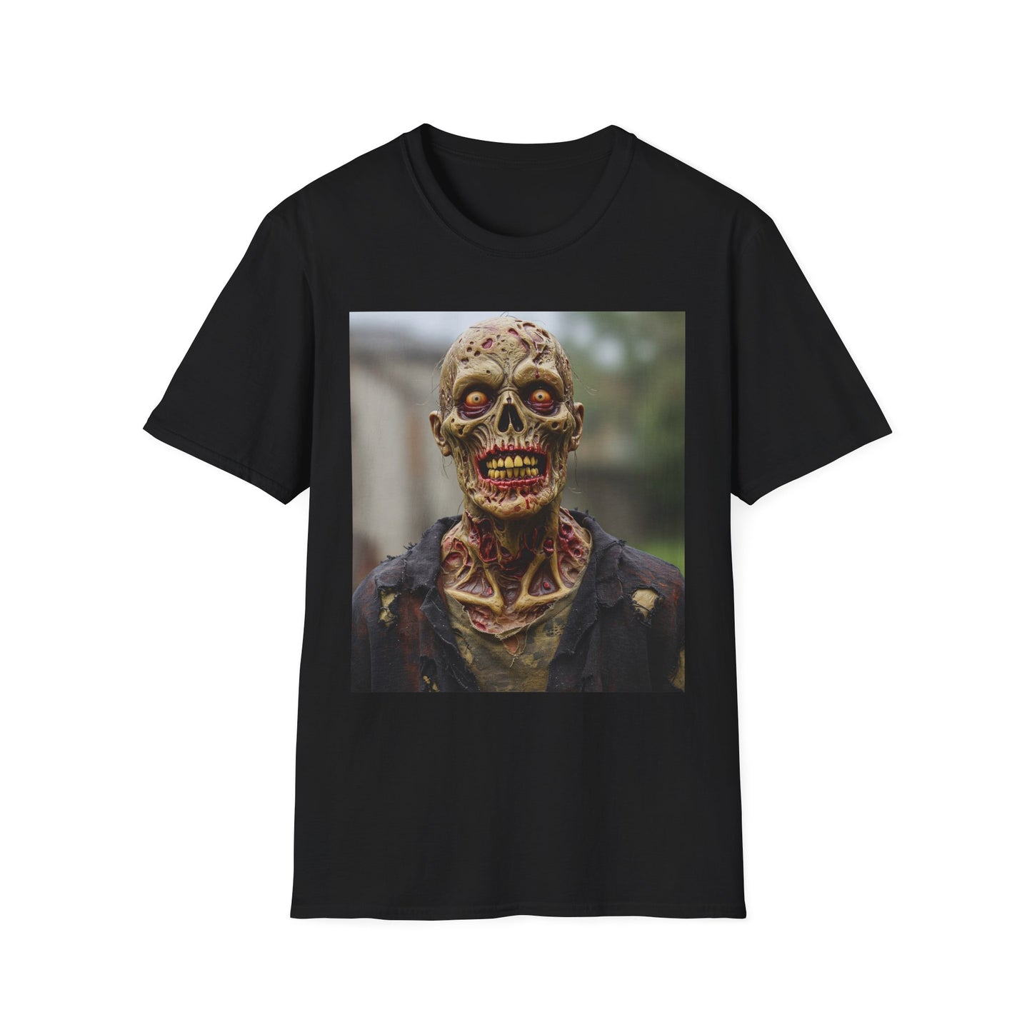 Apocalyptic Portrait Tee, bold, decaying zombie graphic