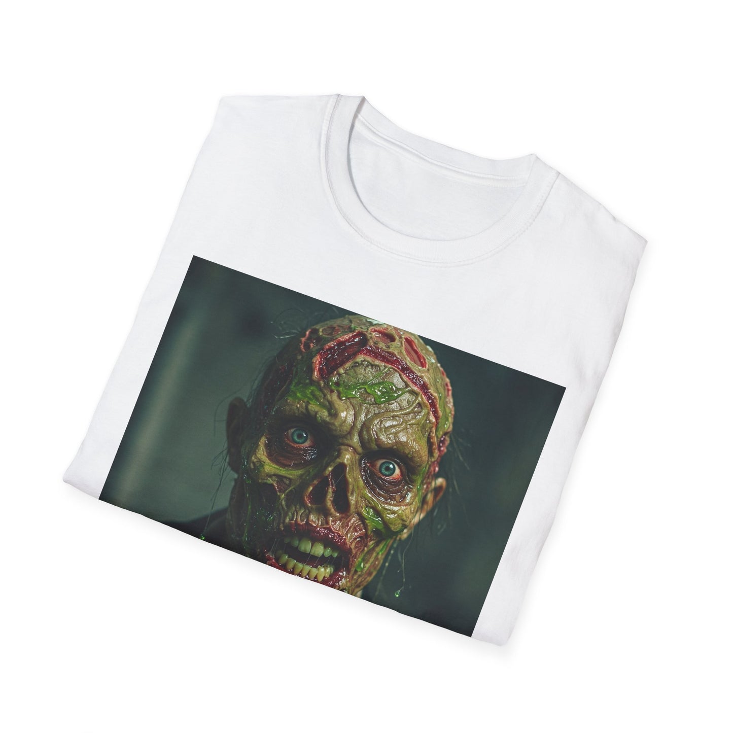 Zombie Horror Apocalyptic Portrait Tee, bold, decaying zombie graphic