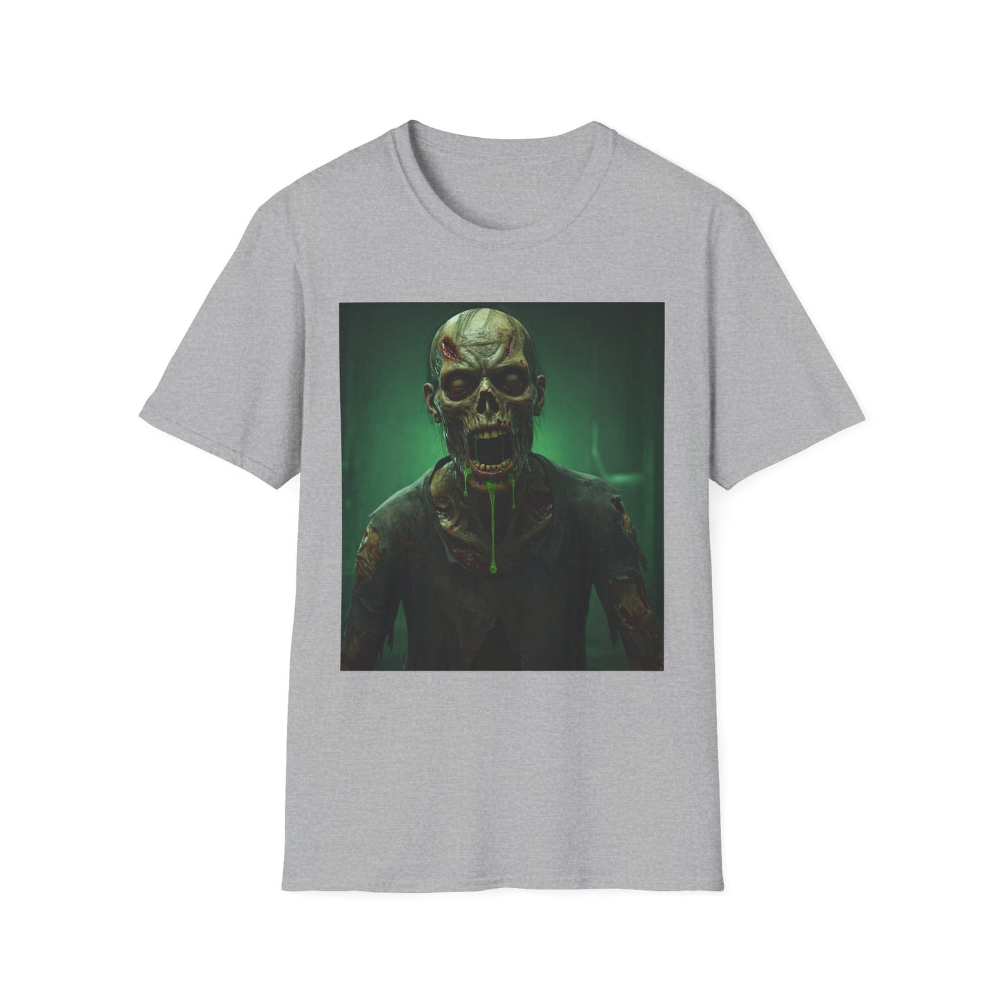 Apocalyptic Portrait Tee, bold, decaying zombie graphic