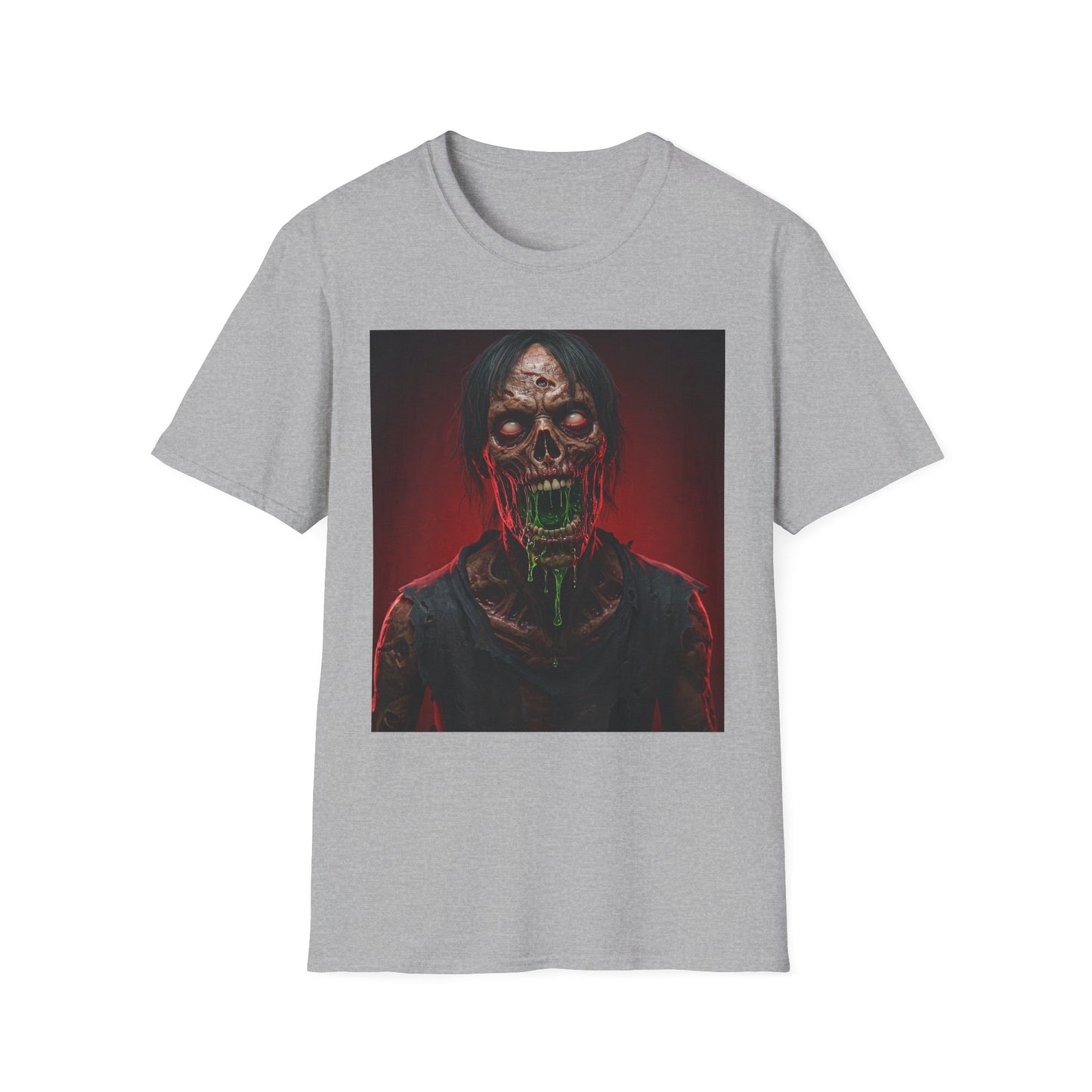 Apocalyptic Portrait Tee, bold, decaying zombie graphic